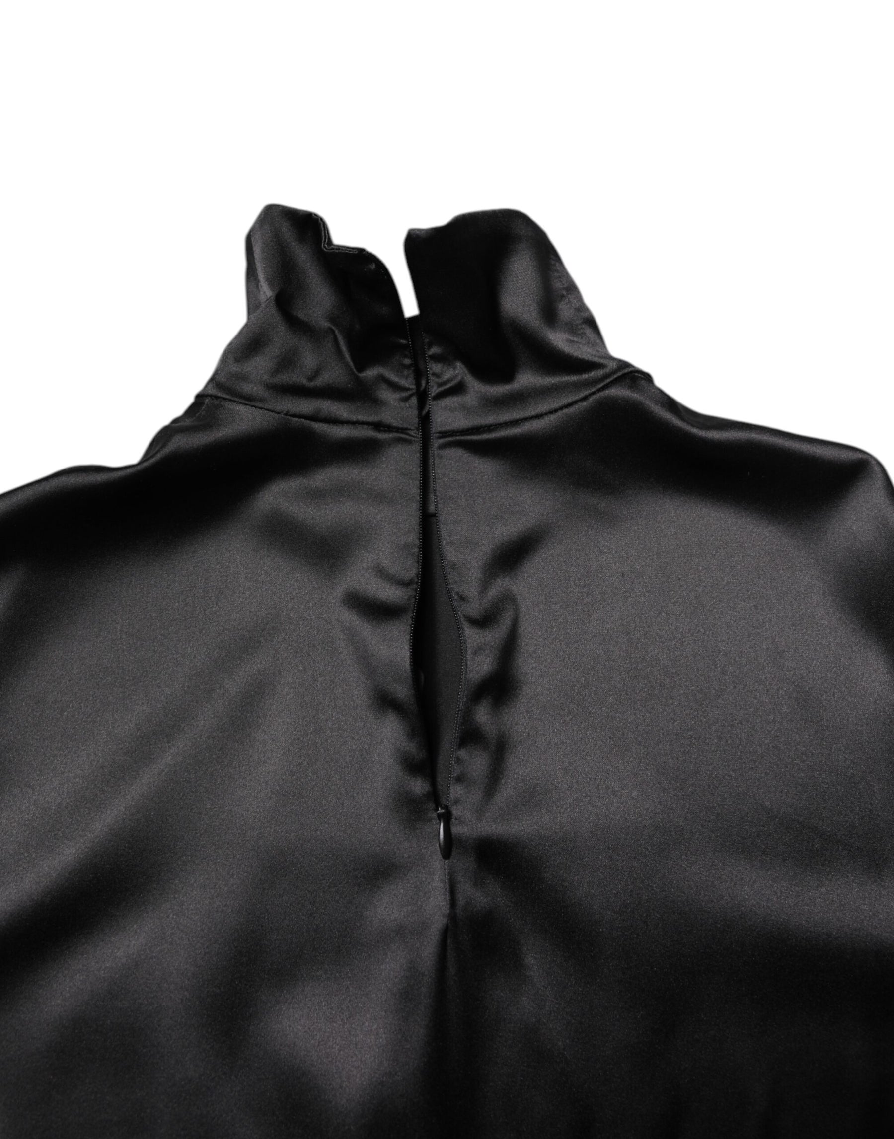 Dolce & Gabbana Black Silk Turtleneck Men Pullover Sweater | Regal Royce