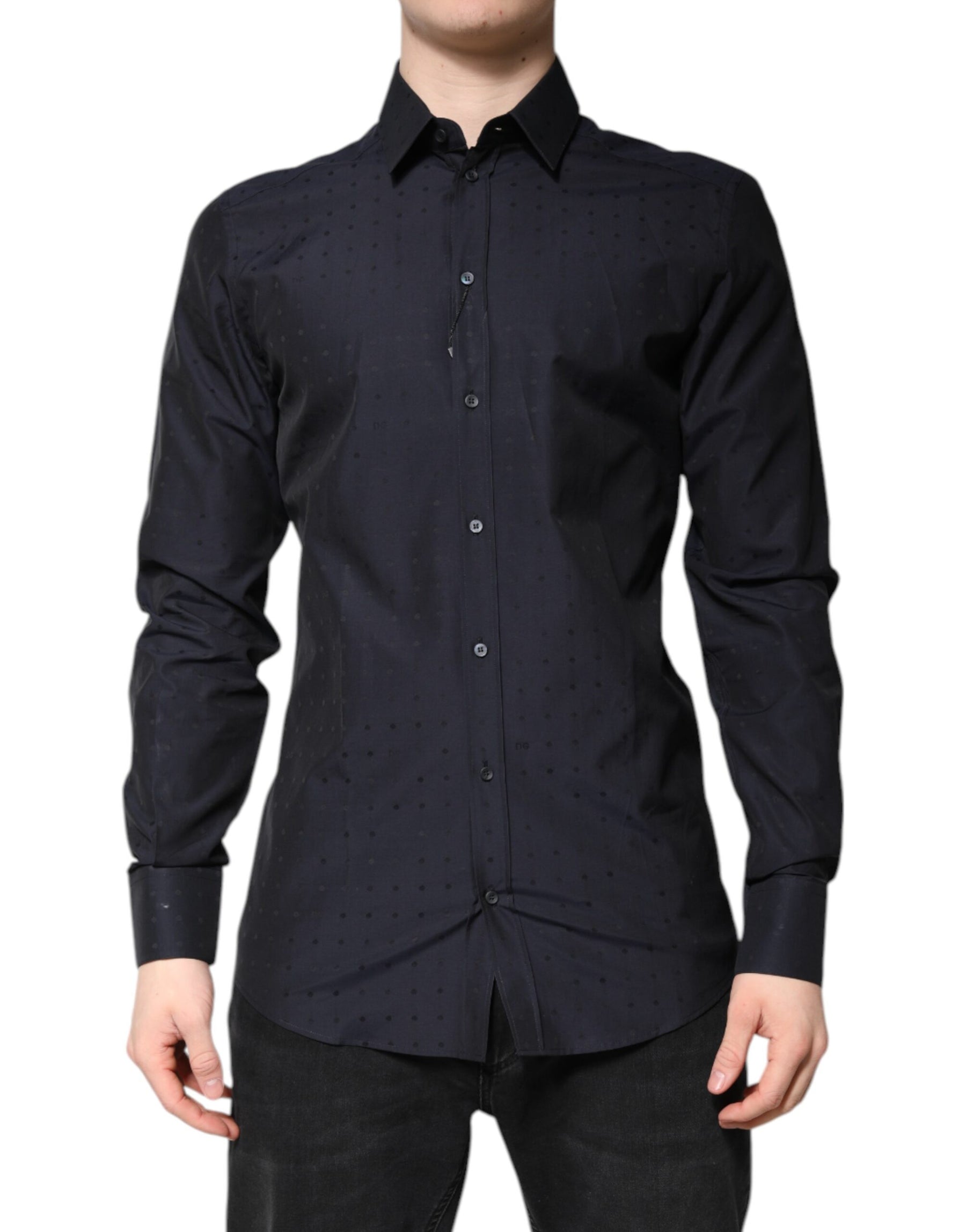 Dolce & Gabbana Black Cotton GOLD Men Dress Formal Shirt | Regal Royce