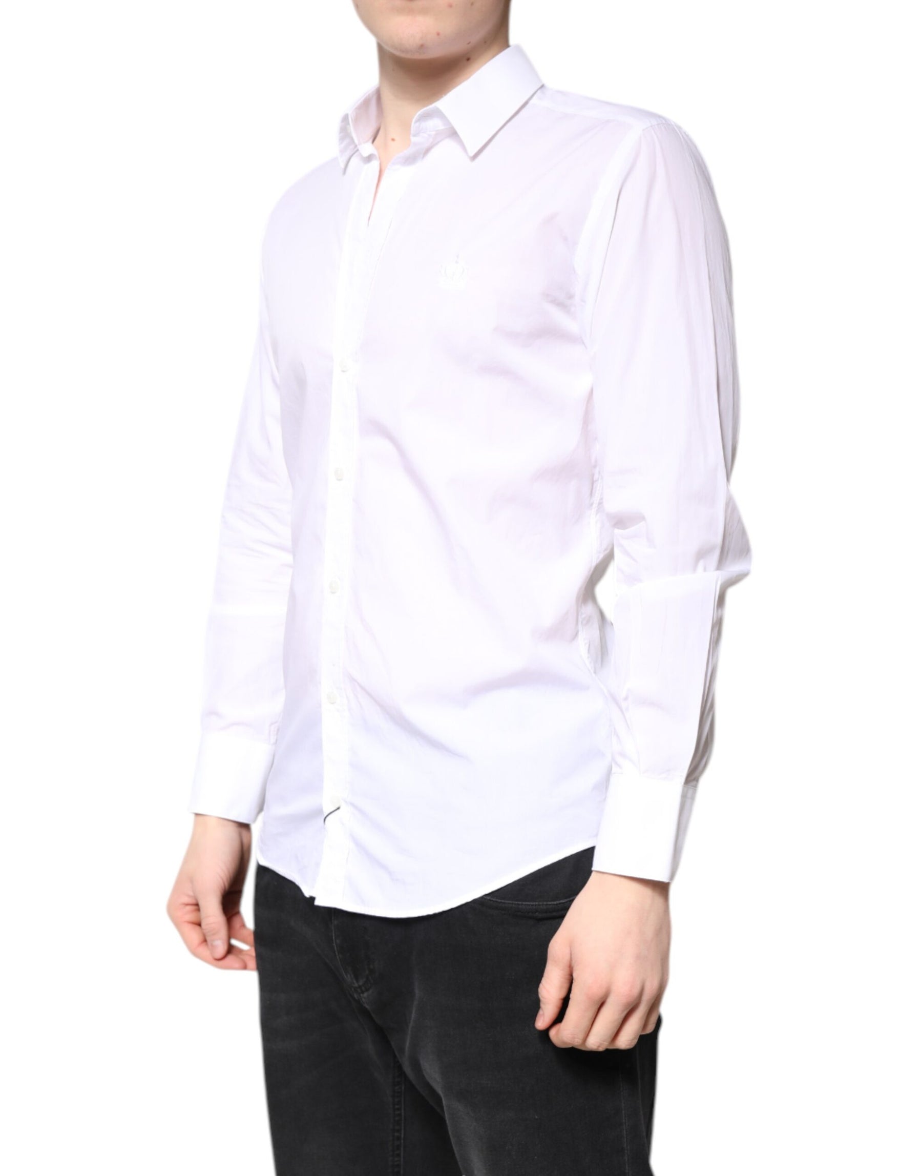 Dolce & Gabbana White MARTINI Cotton Men Formal Dress Shirt | Regal Royce