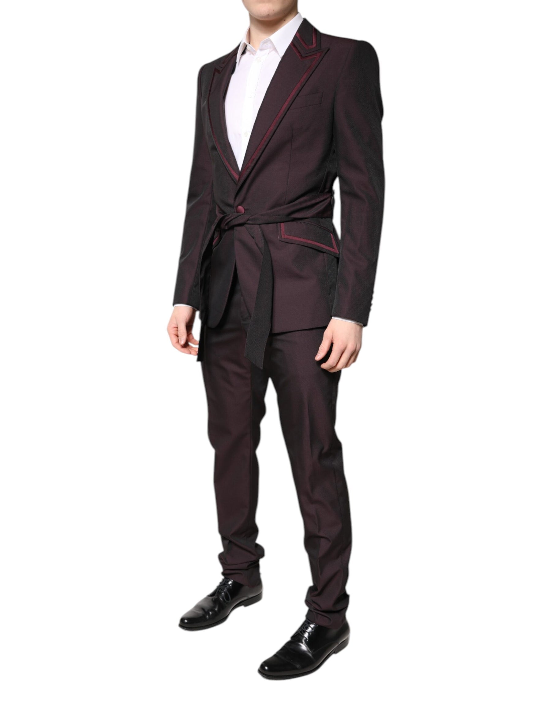 Dolce & Gabbana Maroon Single Breasted Formal 2 Piece Suit | Regal Royce
