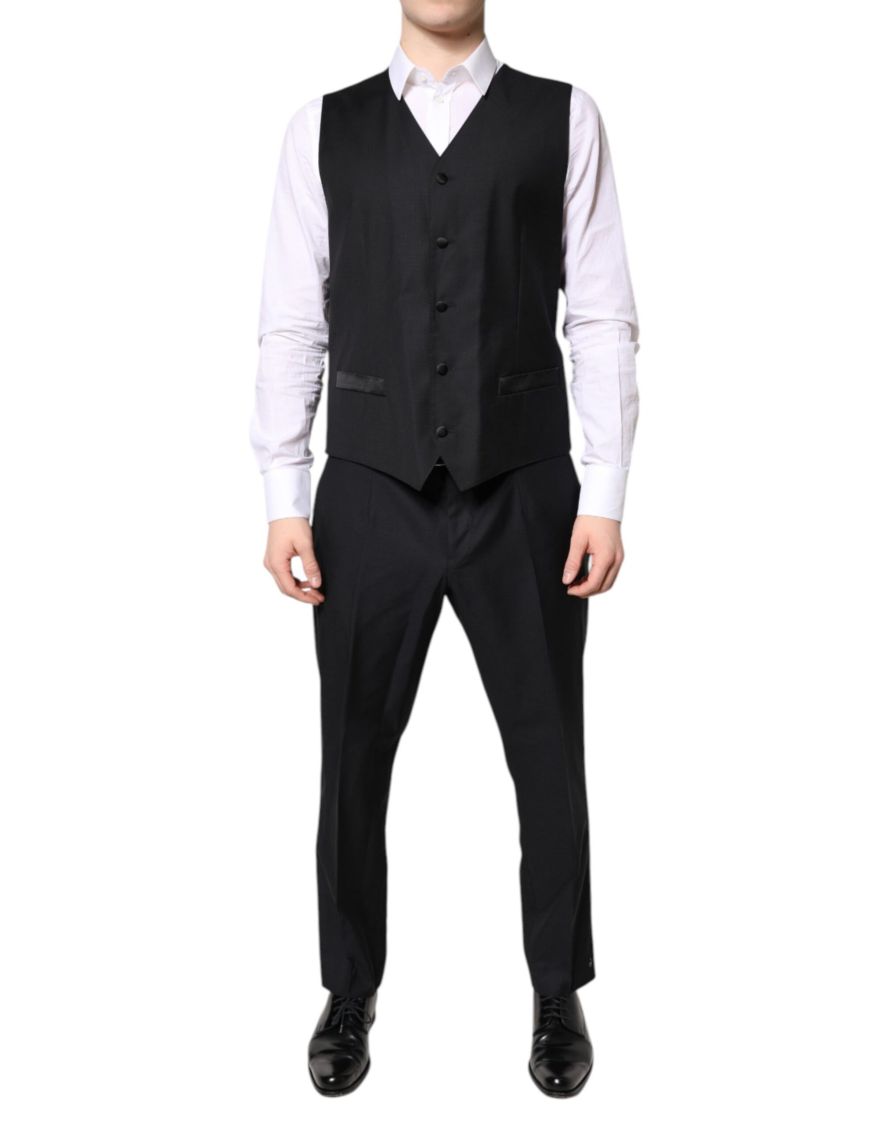 Dolce & Gabbana Black Double Breasted Formal 3 Piece Suit | Regal Royce
