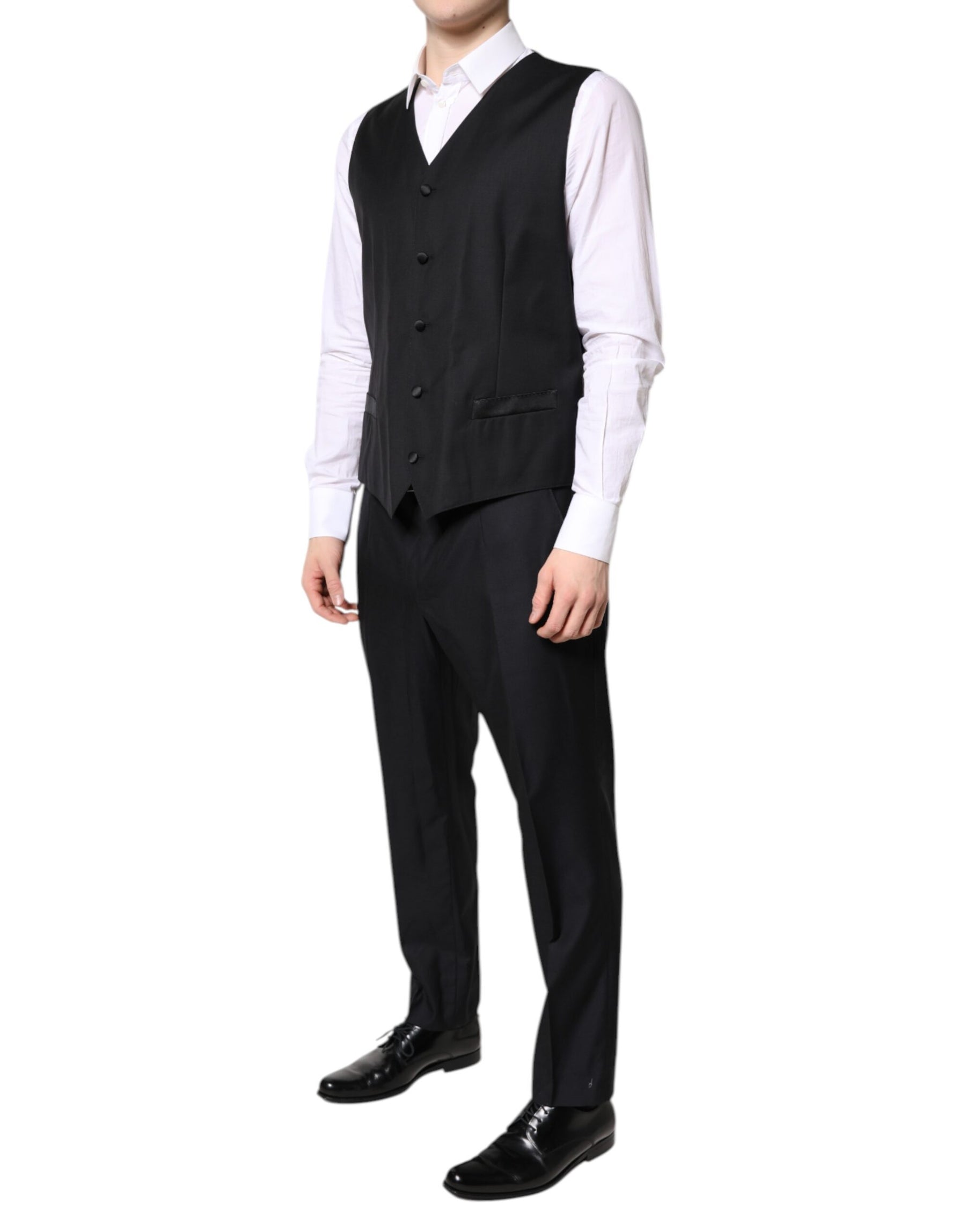 Dolce & Gabbana Black Double Breasted Formal 3 Piece Suit | Regal Royce