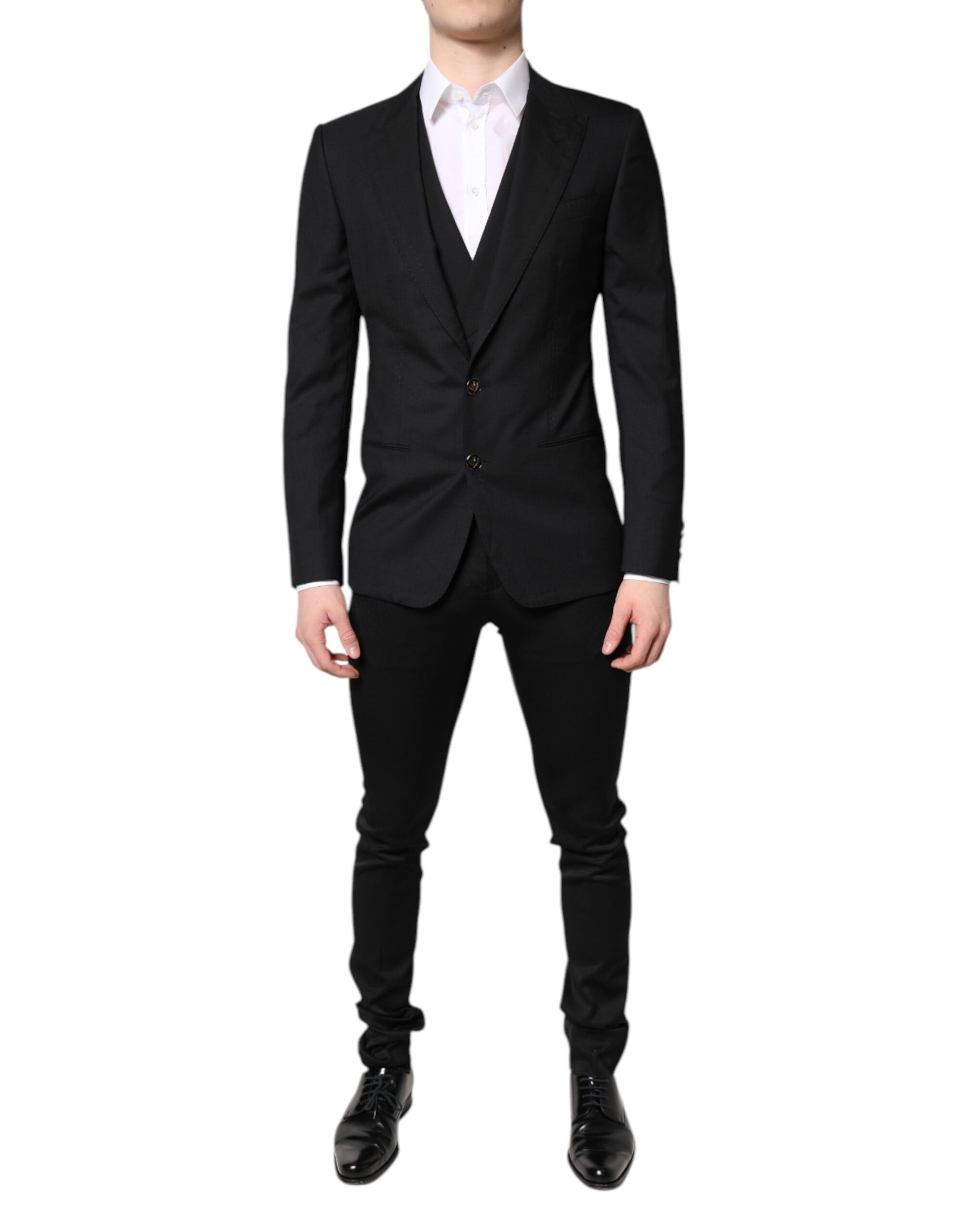 Dolce & Gabbana Black Single Breasted Formal Blazer with Vest | Regal Royce