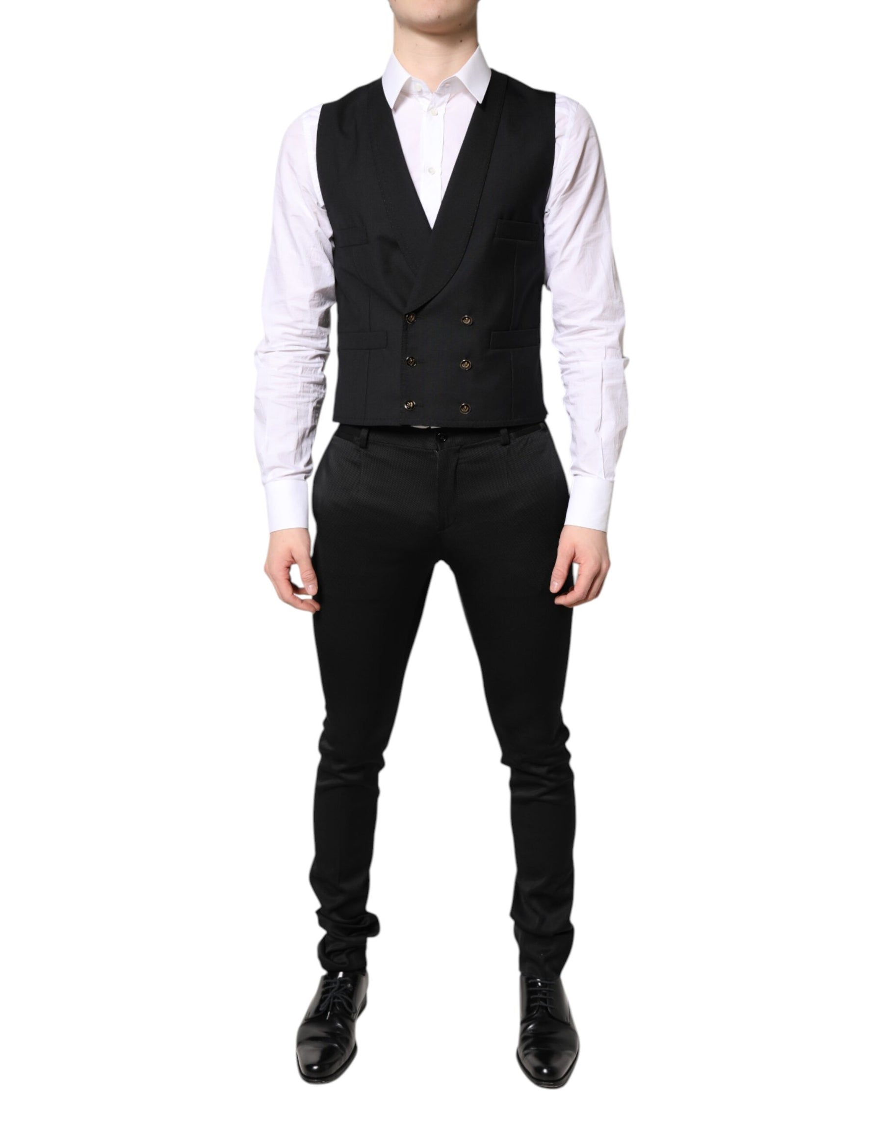 Dolce & Gabbana Black Single Breasted Formal Blazer with Vest | Regal Royce