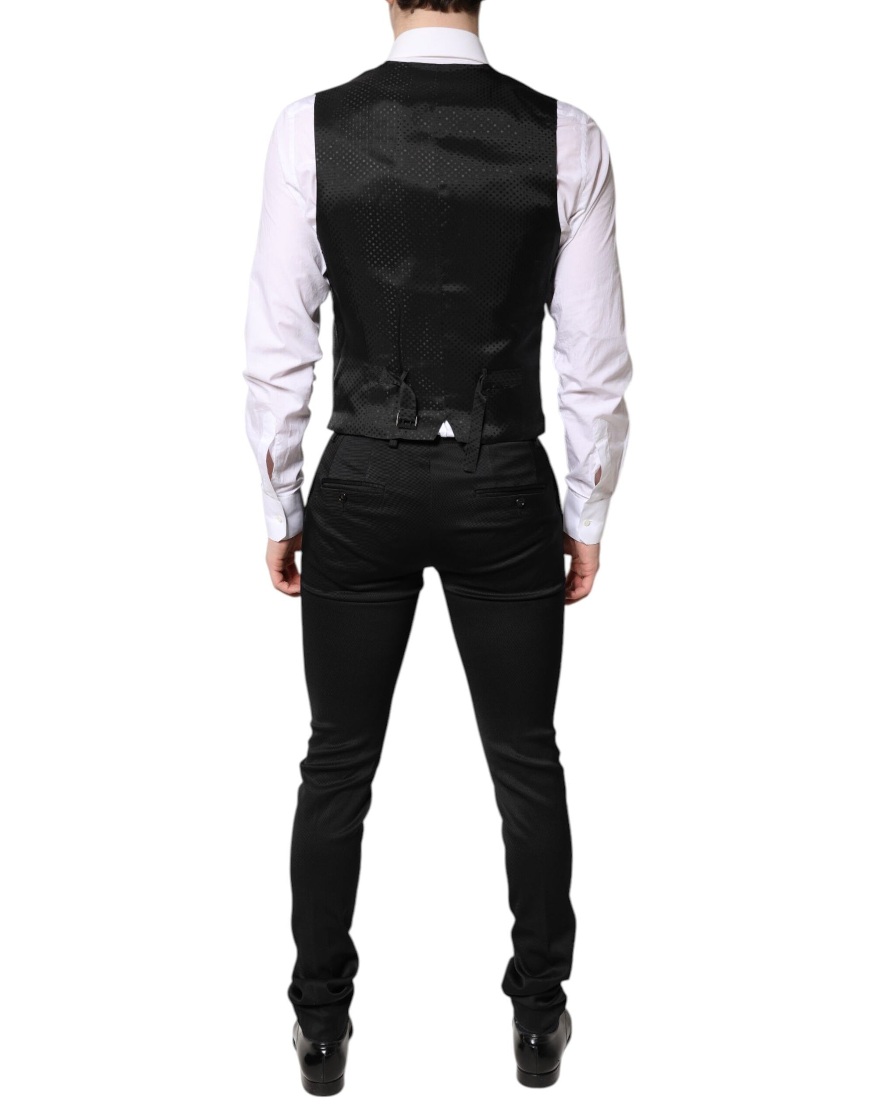 Dolce & Gabbana Black Single Breasted Formal Blazer with Vest | Regal Royce