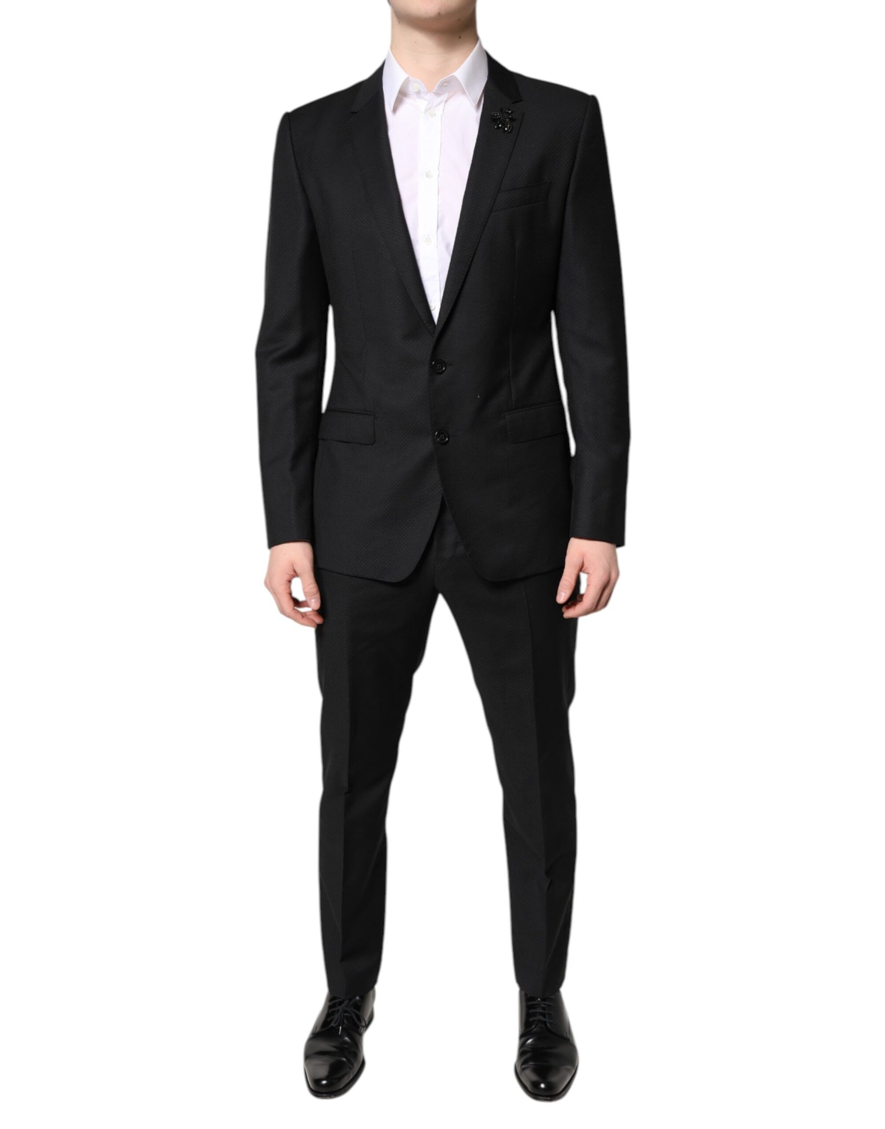 Dolce & Gabbana Black Wool Single Breasted 2 Piece Suit | Regal Royce