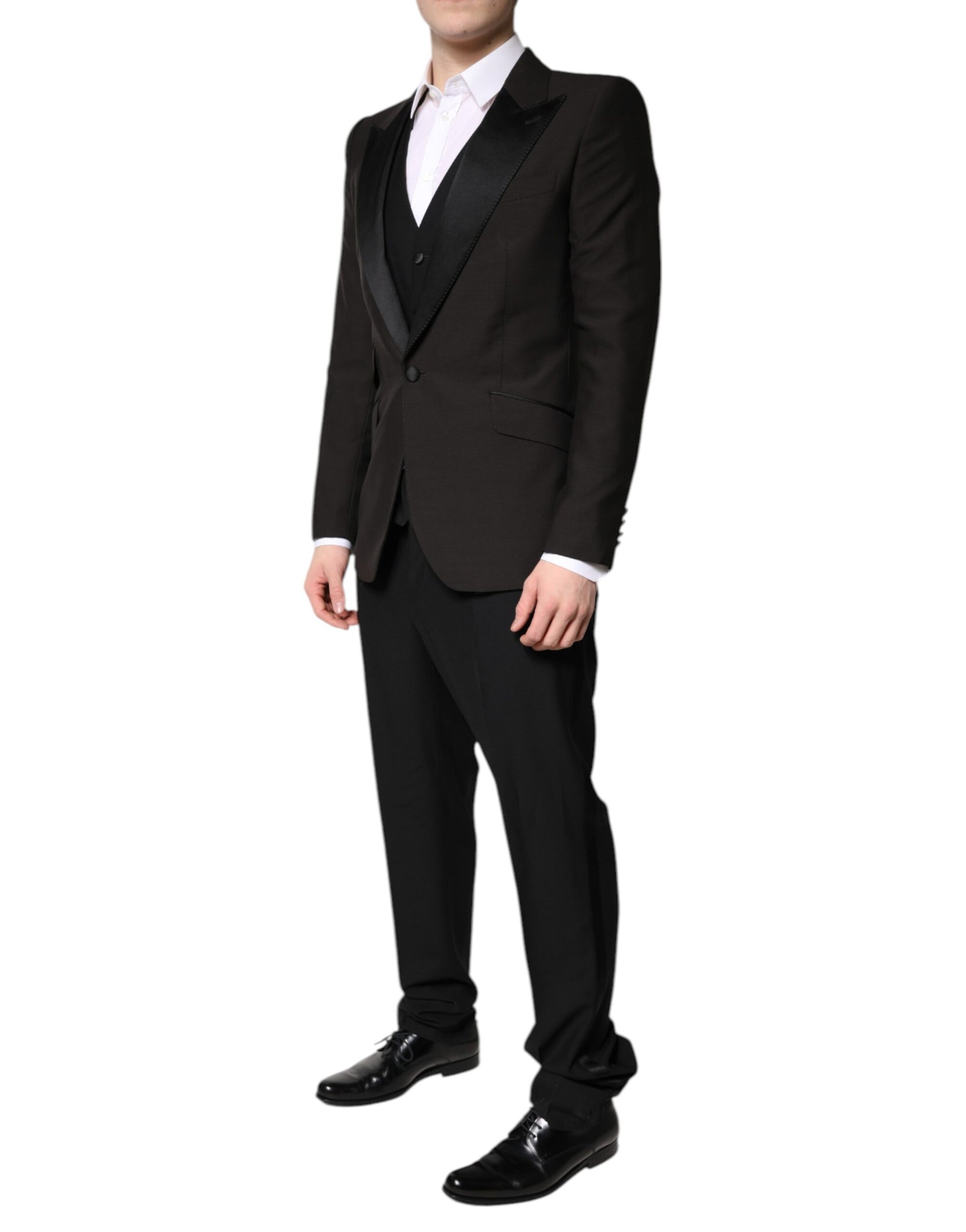 Dolce & Gabbana Black Single Breasted Formal 3 Piece Suit | Regal Royce