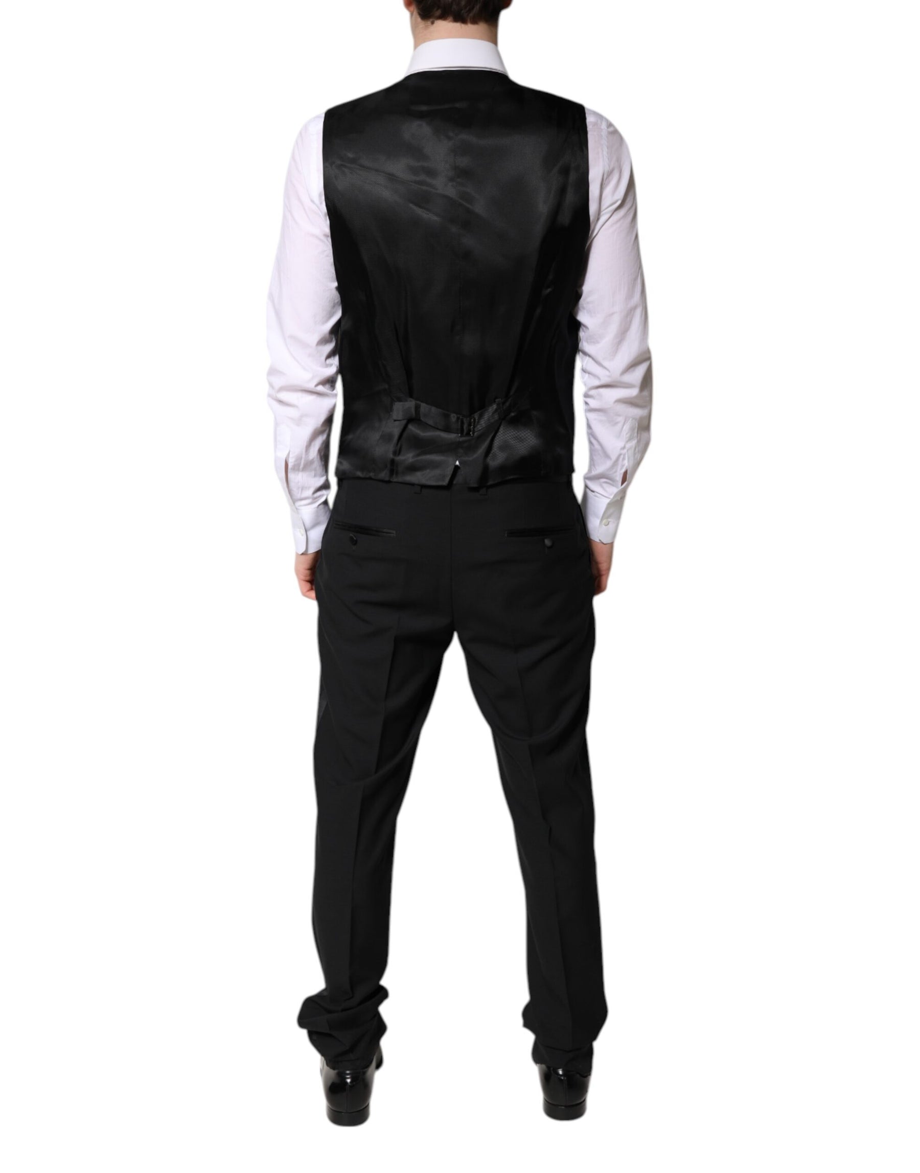 Dolce & Gabbana Black Single Breasted Formal 3 Piece Suit | Regal Royce