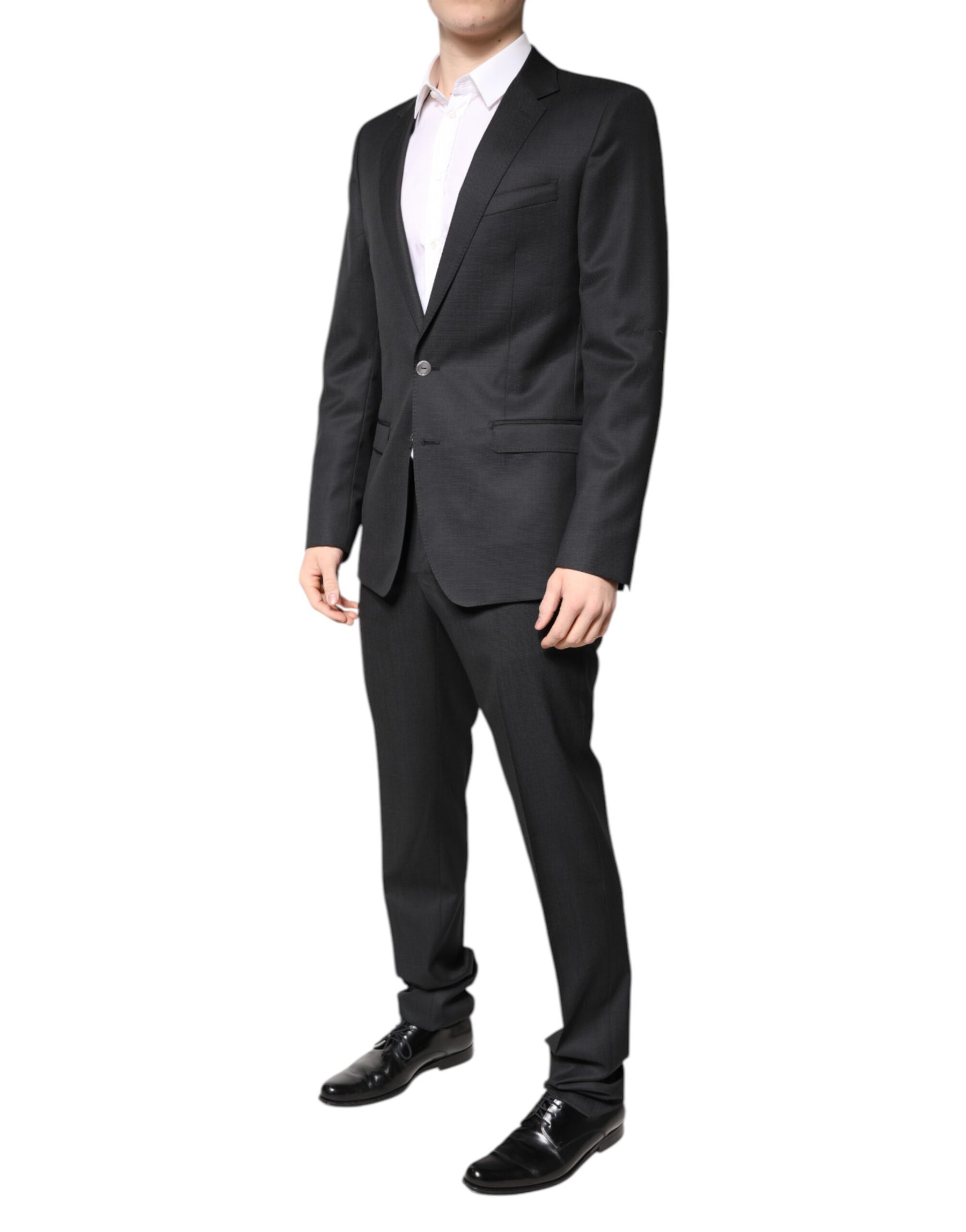 Dolce & Gabbana Dark Gray Wool Single Breasted 2 Piece Suit | Regal Royce