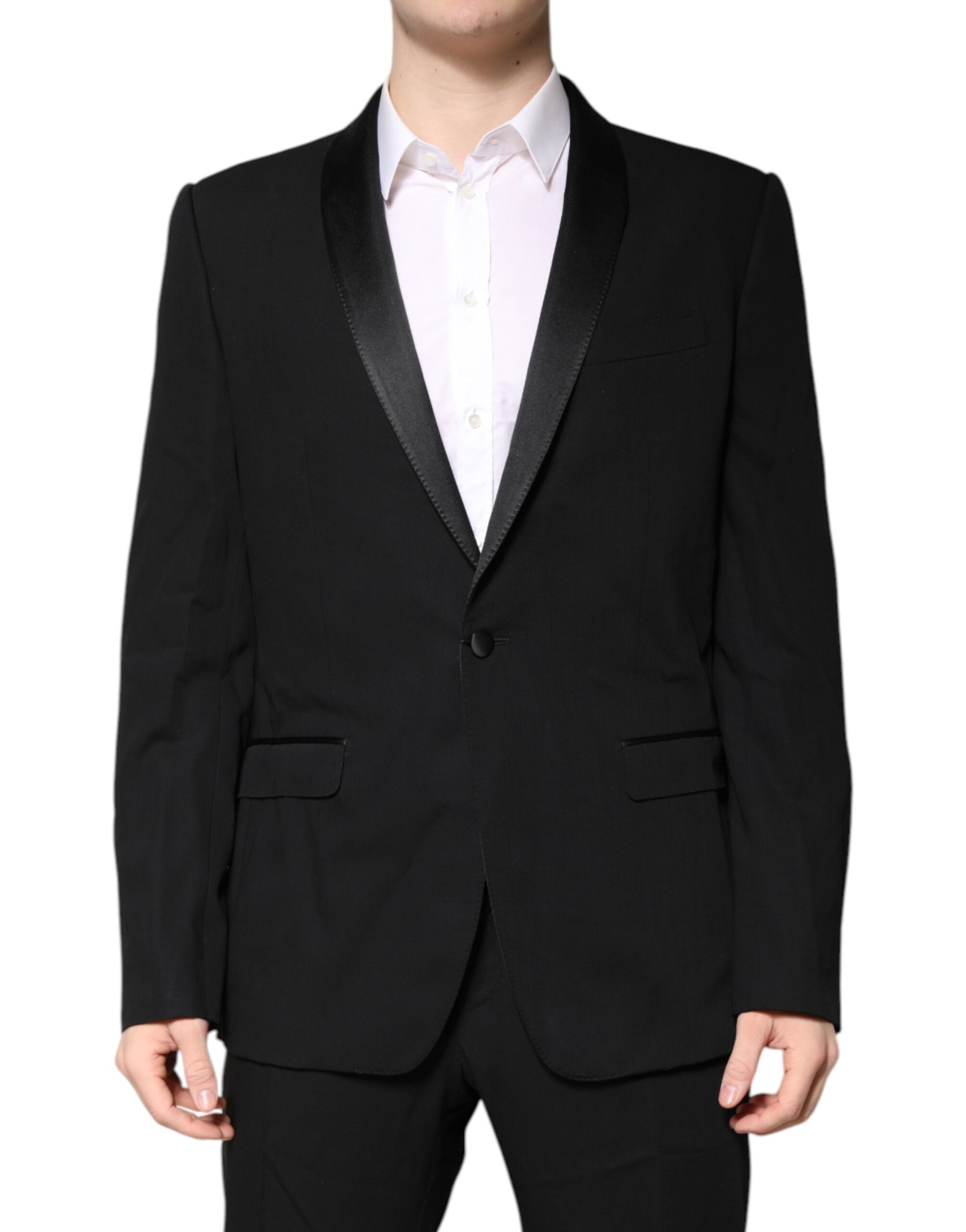Dolce & Gabbana Black Wool Single Breasted 2 Piece Suit | Regal Royce