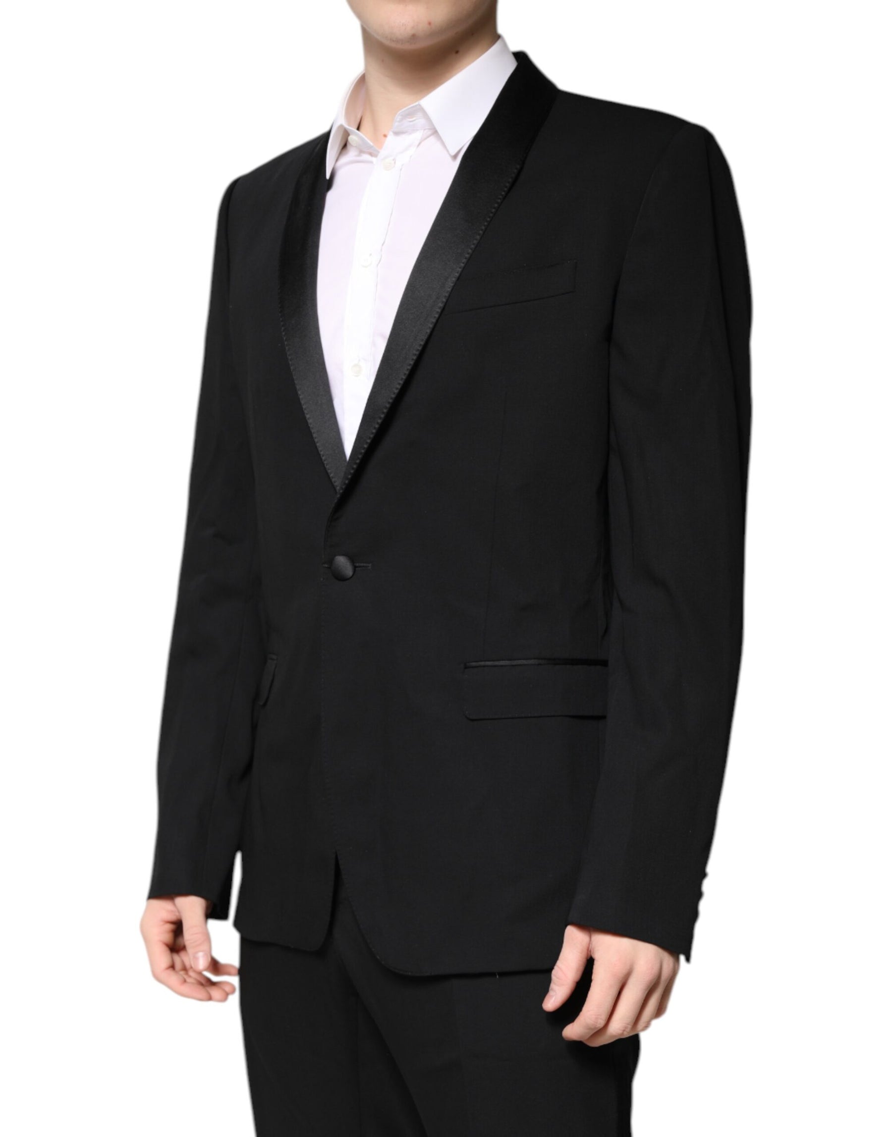 Dolce & Gabbana Black Wool Single Breasted 2 Piece Suit | Regal Royce