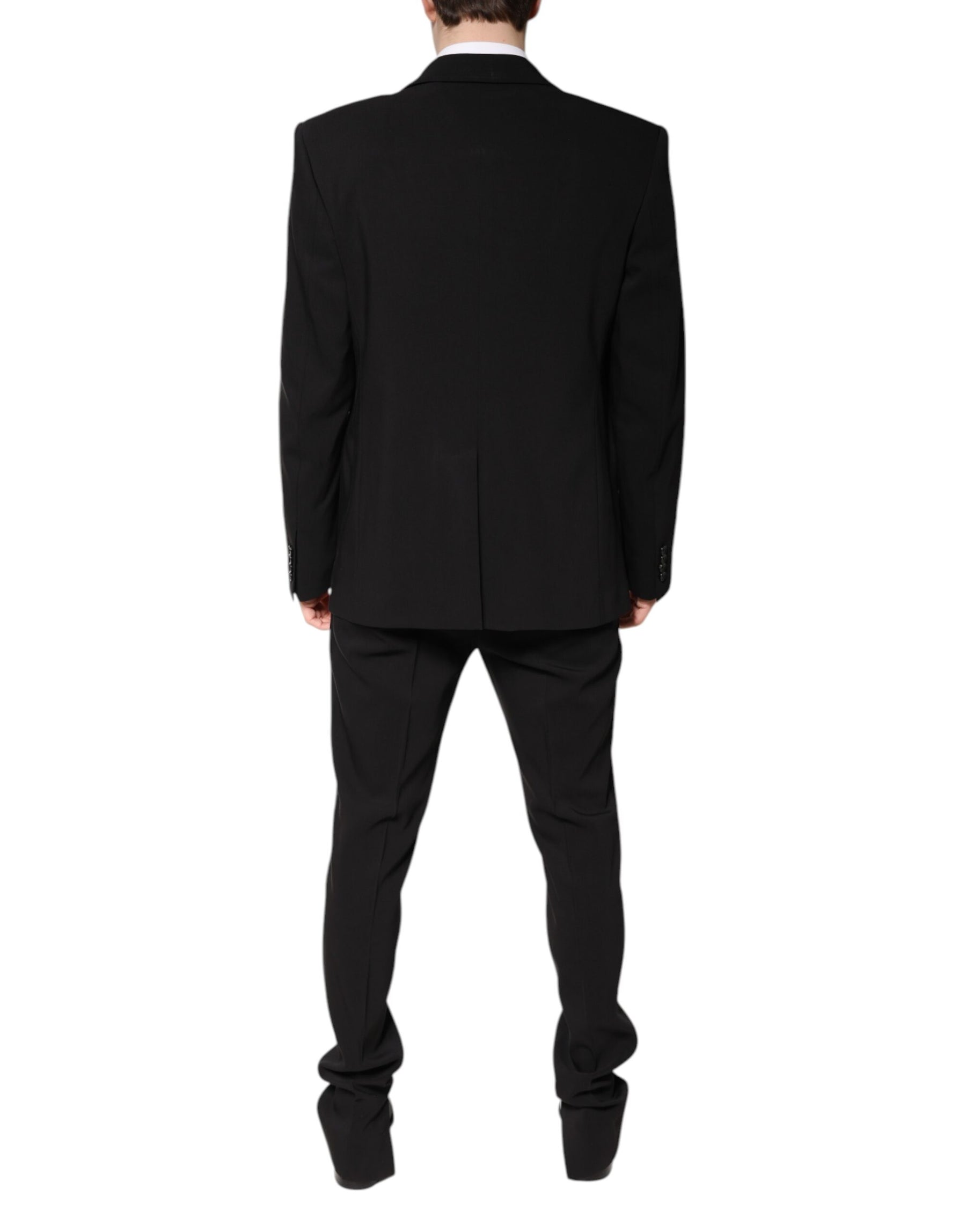 Dolce & Gabbana Black Cotton Single Breasted 2 Piece Suit | Regal Royce