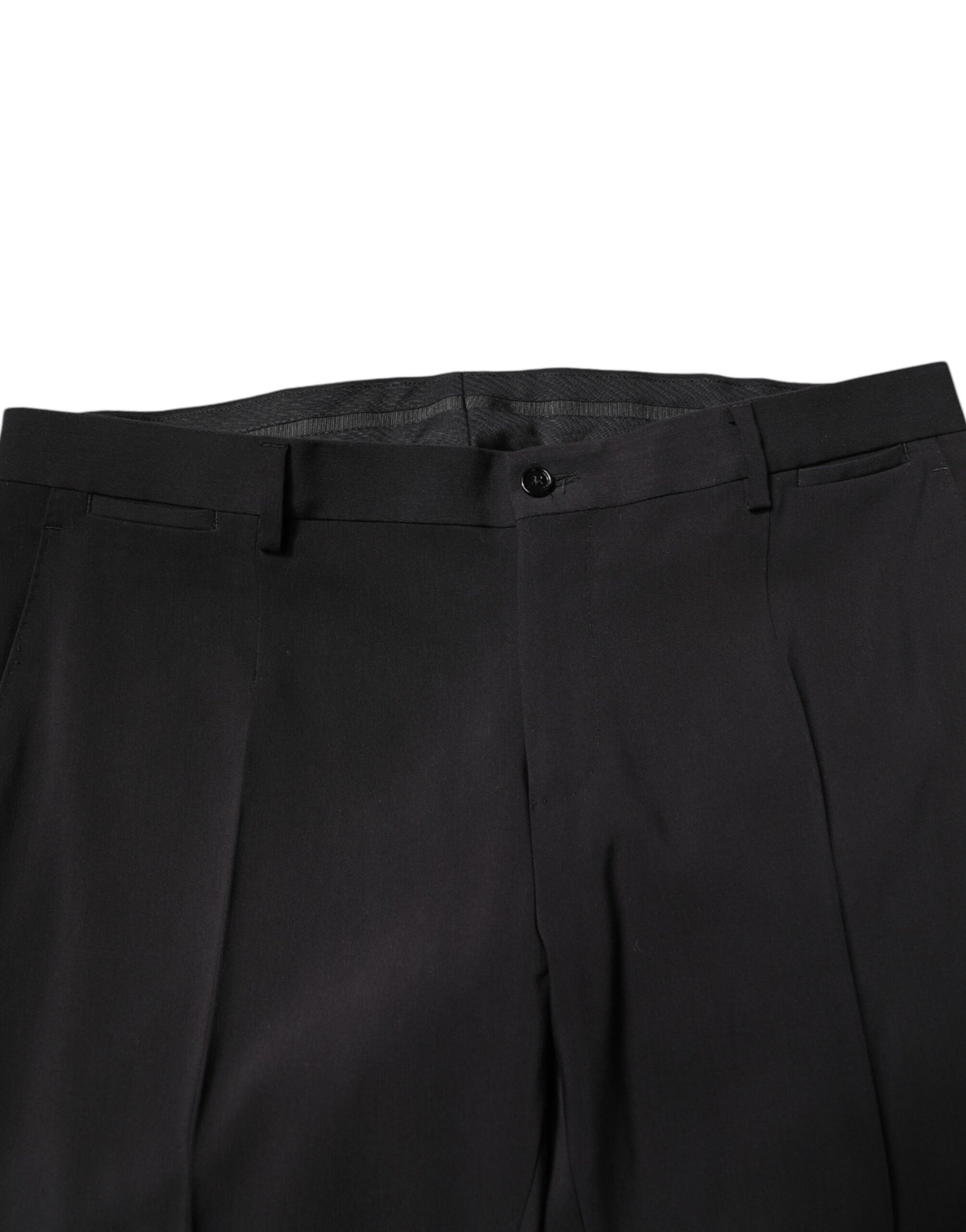 Dolce & Gabbana Black Cotton Single Breasted 2 Piece Suit | Regal Royce