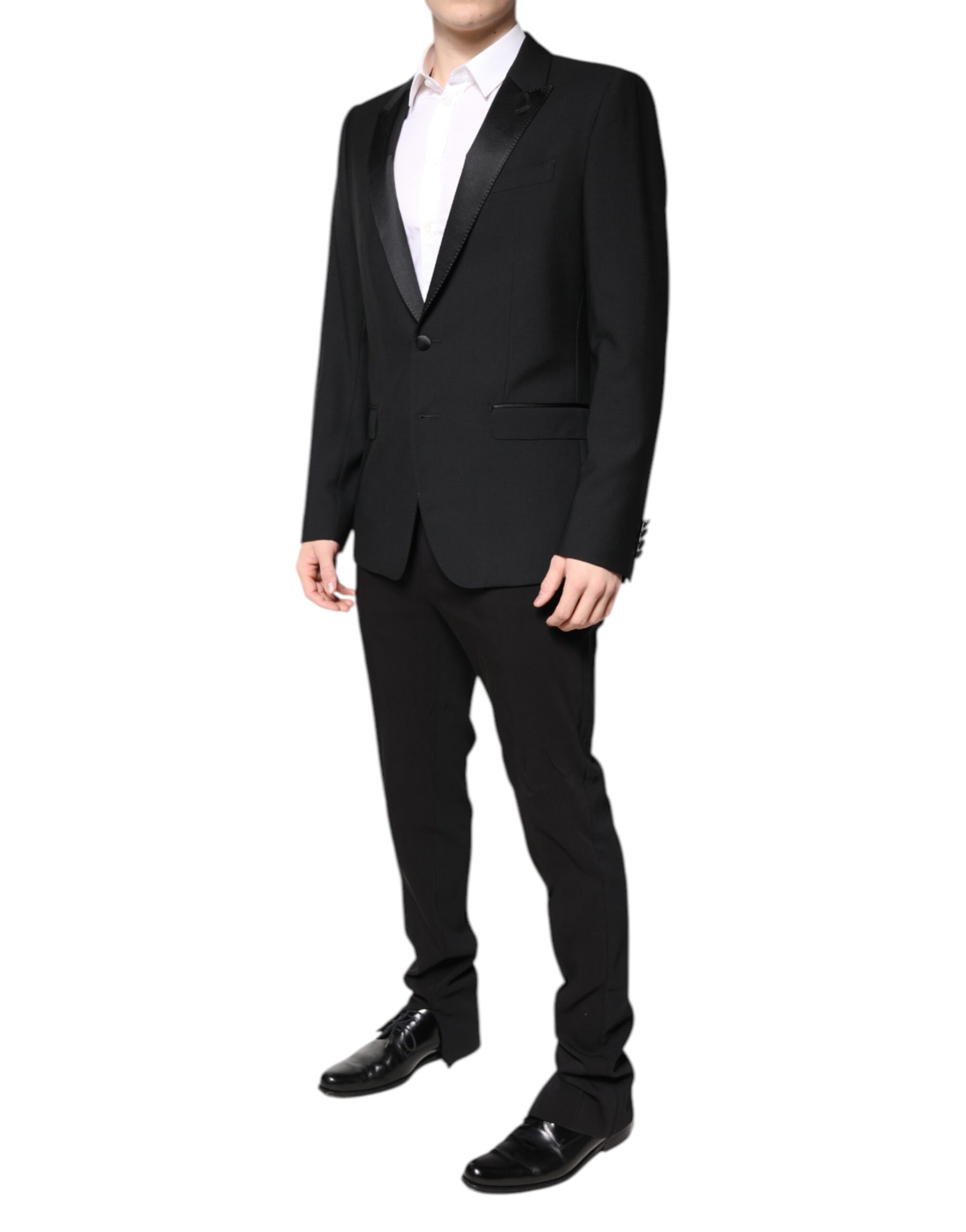 Dolce & Gabbana Black Wool Single Breasted 2 Piece Suit | Regal Royce