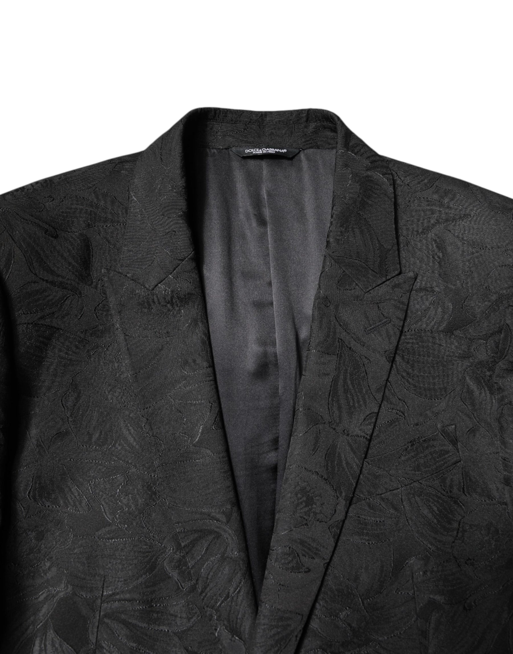 Dolce & Gabbana Black Polyester Floral Jacquard 2 Piece Suit | Regal Royce