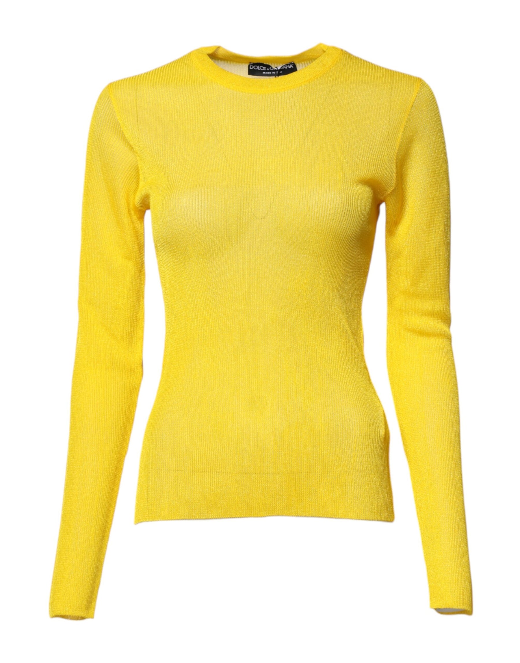 Dolce & Gabbana Yellow Polyester Women Pullover Top Sweater | Regal Royce