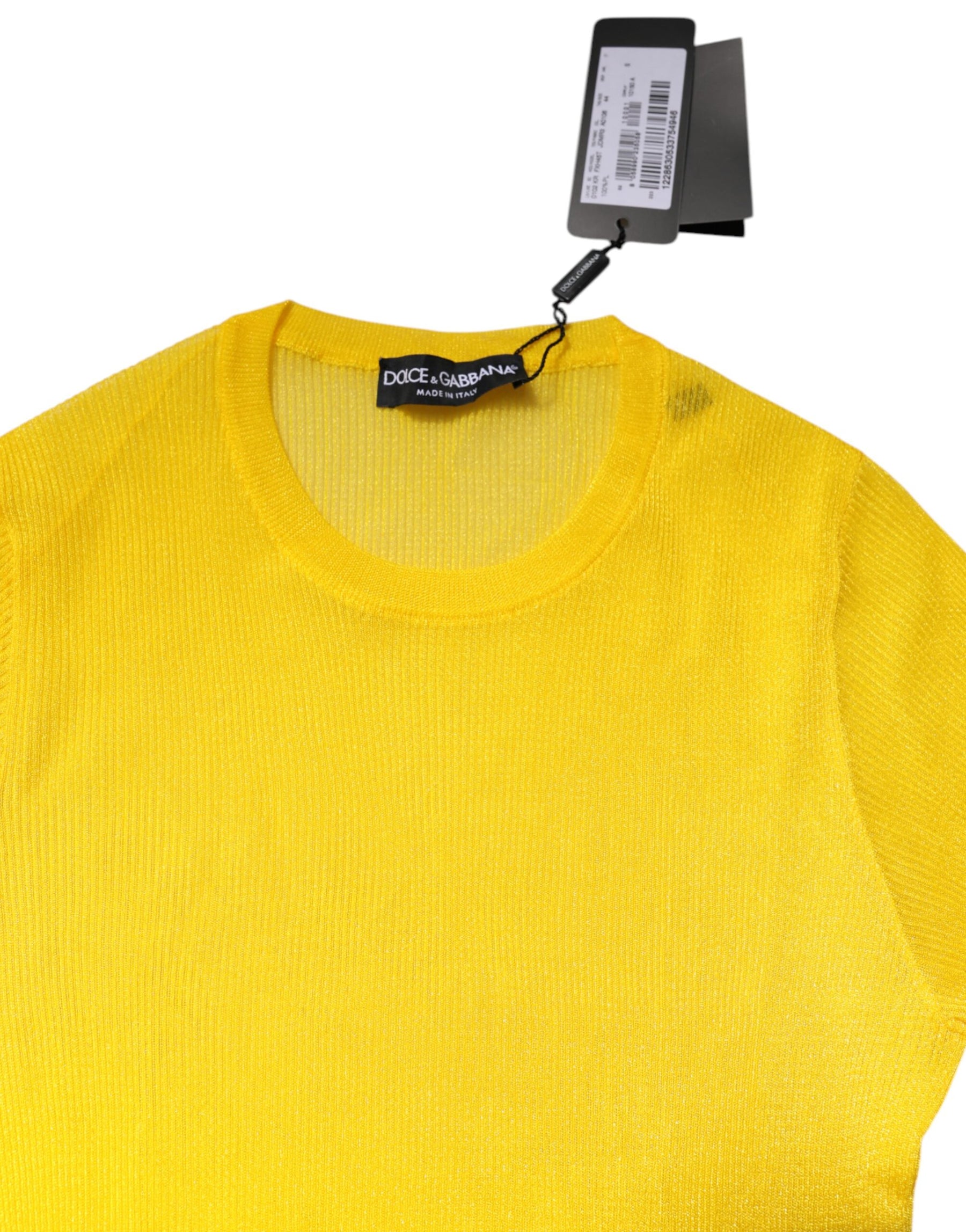 Dolce & Gabbana Yellow Polyester Women Pullover Top Sweater | Regal Royce