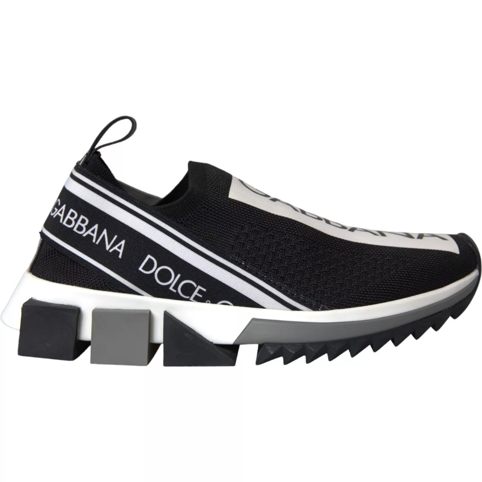 Dolce & Gabbana Black White Slip On Sorrento Sneakers Shoes | Regal Royce