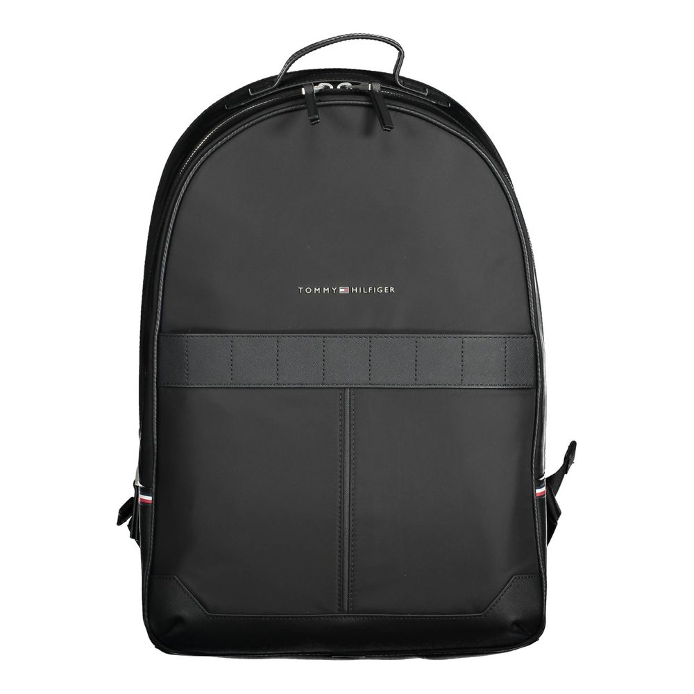 Tommy Hilfiger Black Polyester Men Backpack | Regal Royce