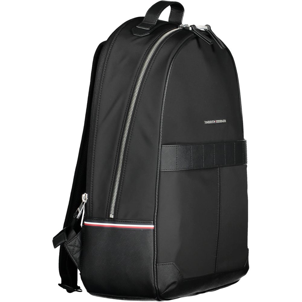 Tommy Hilfiger Black Polyester Men Backpack | Regal Royce