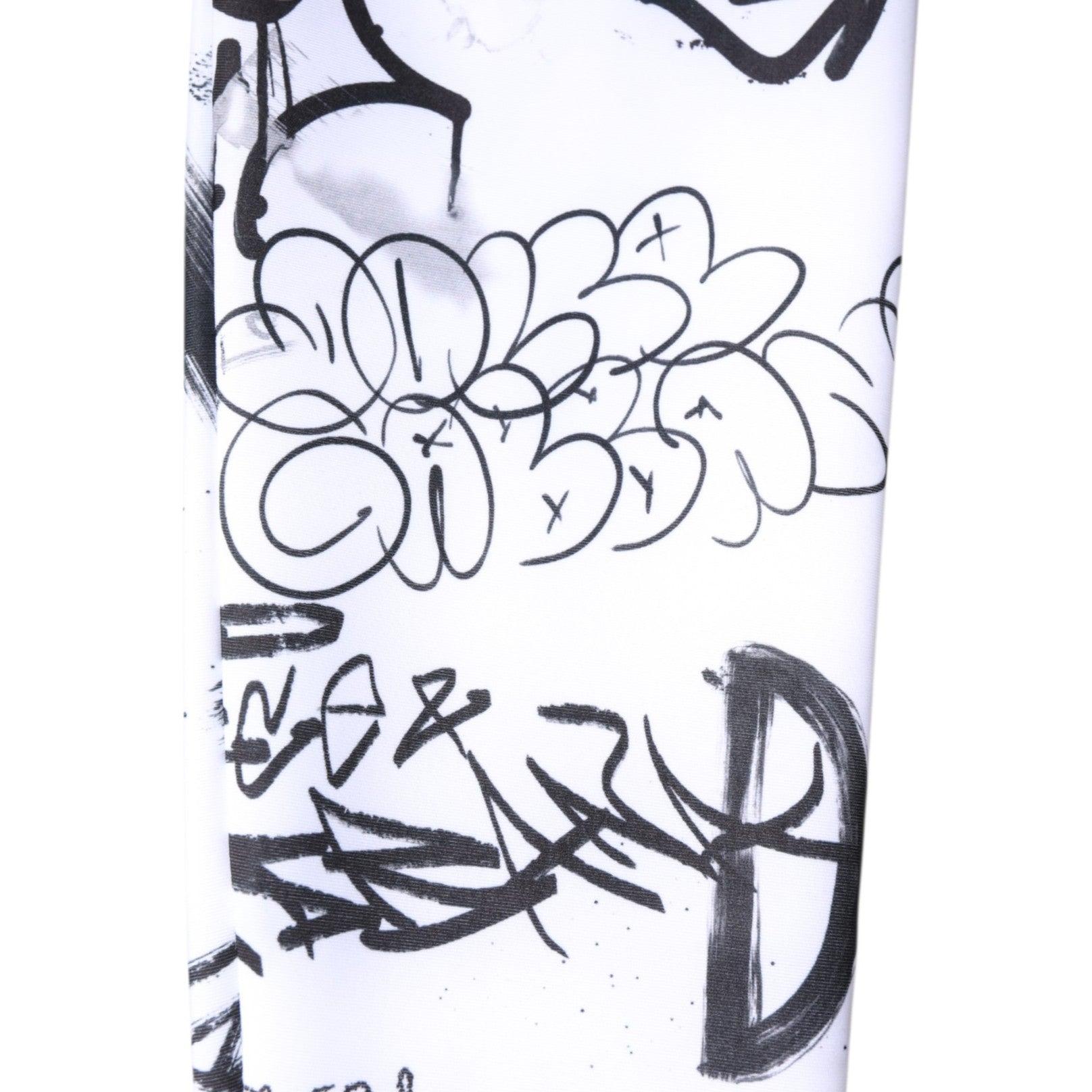 Dolce & Gabbana White Graffiti Cotton Over Calf Stockings Socks | Regal Royce