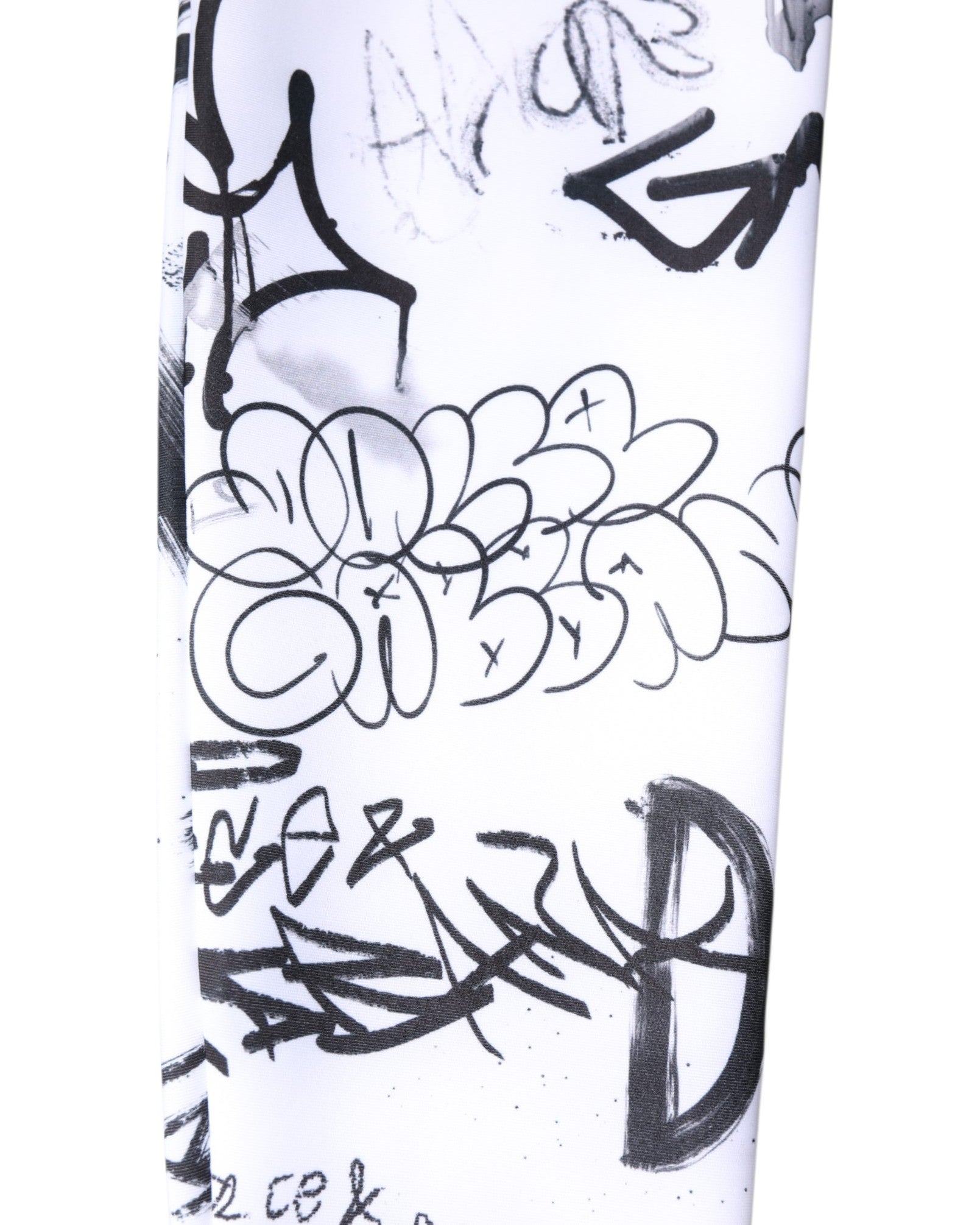 Dolce & Gabbana White Graffiti Cotton Over Calf Stockings Socks | Regal Royce