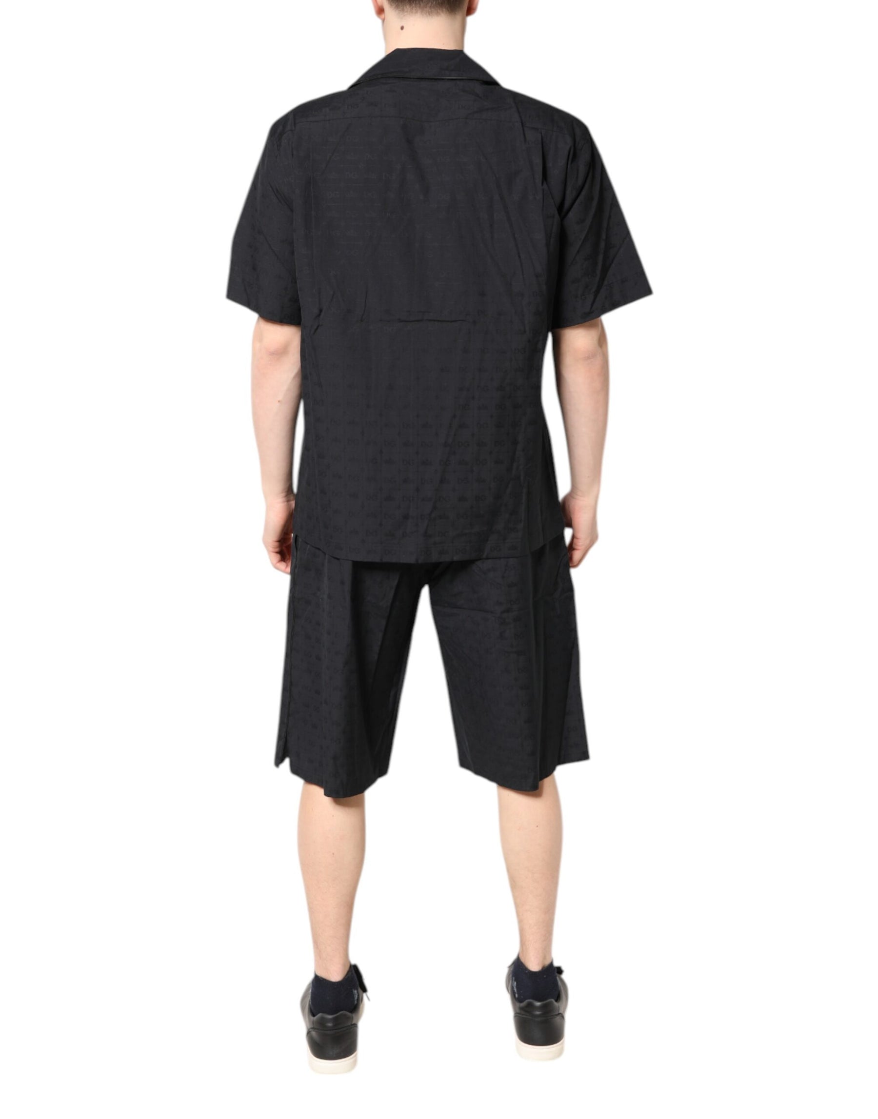 Dolce & Gabbana Black Cotton Men Pajama Set Sleepwear | Regal Royce