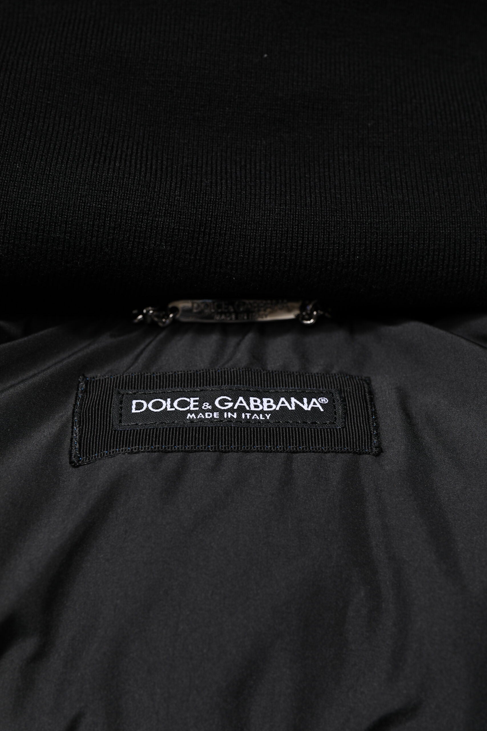 Dolce & Gabbana Blue Logo Full Zip Hooded Quilted Jacket | Regal Royce