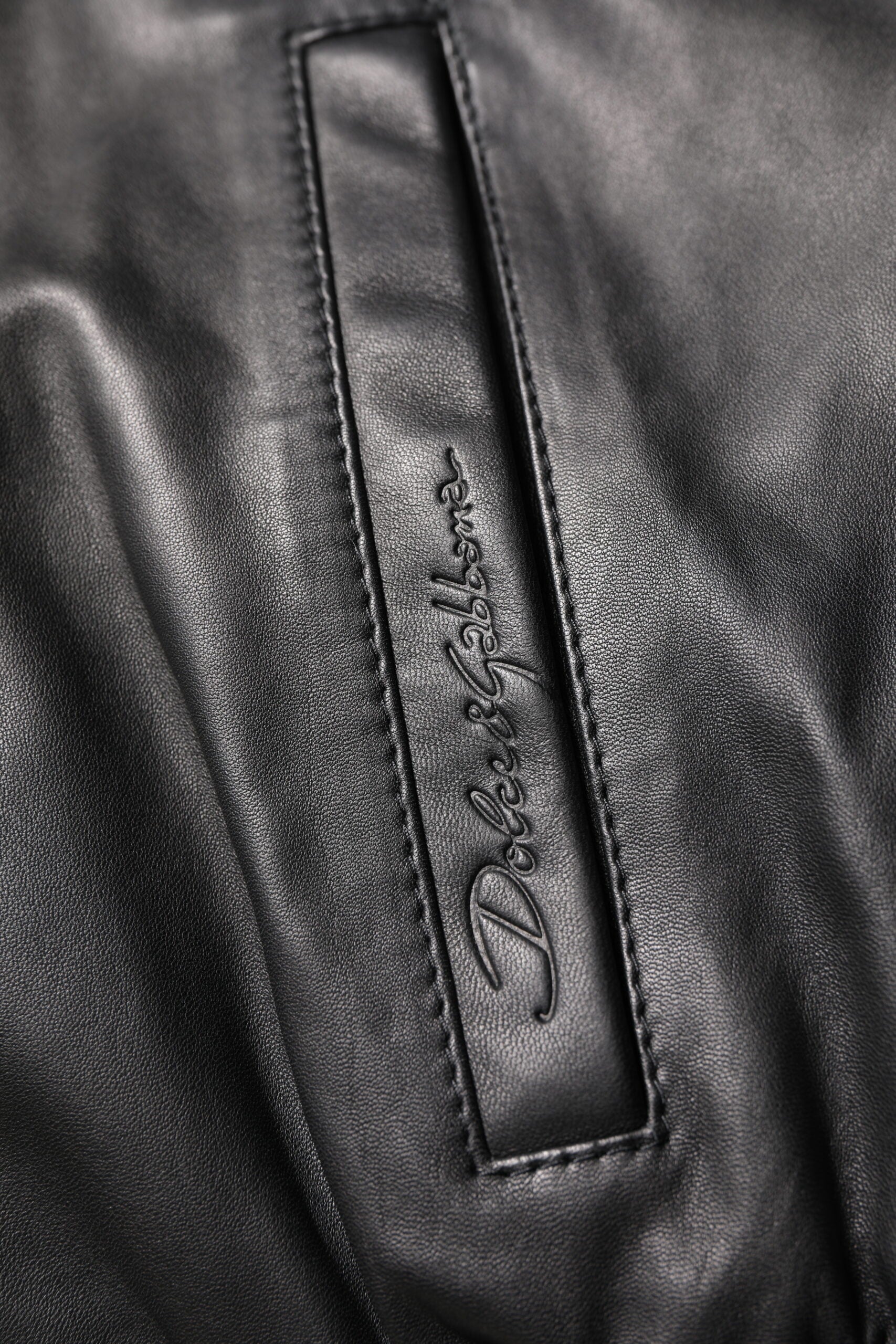 Dolce & Gabbana Black Lambskin Leather Full Zip Biker Jacket | Regal Royce