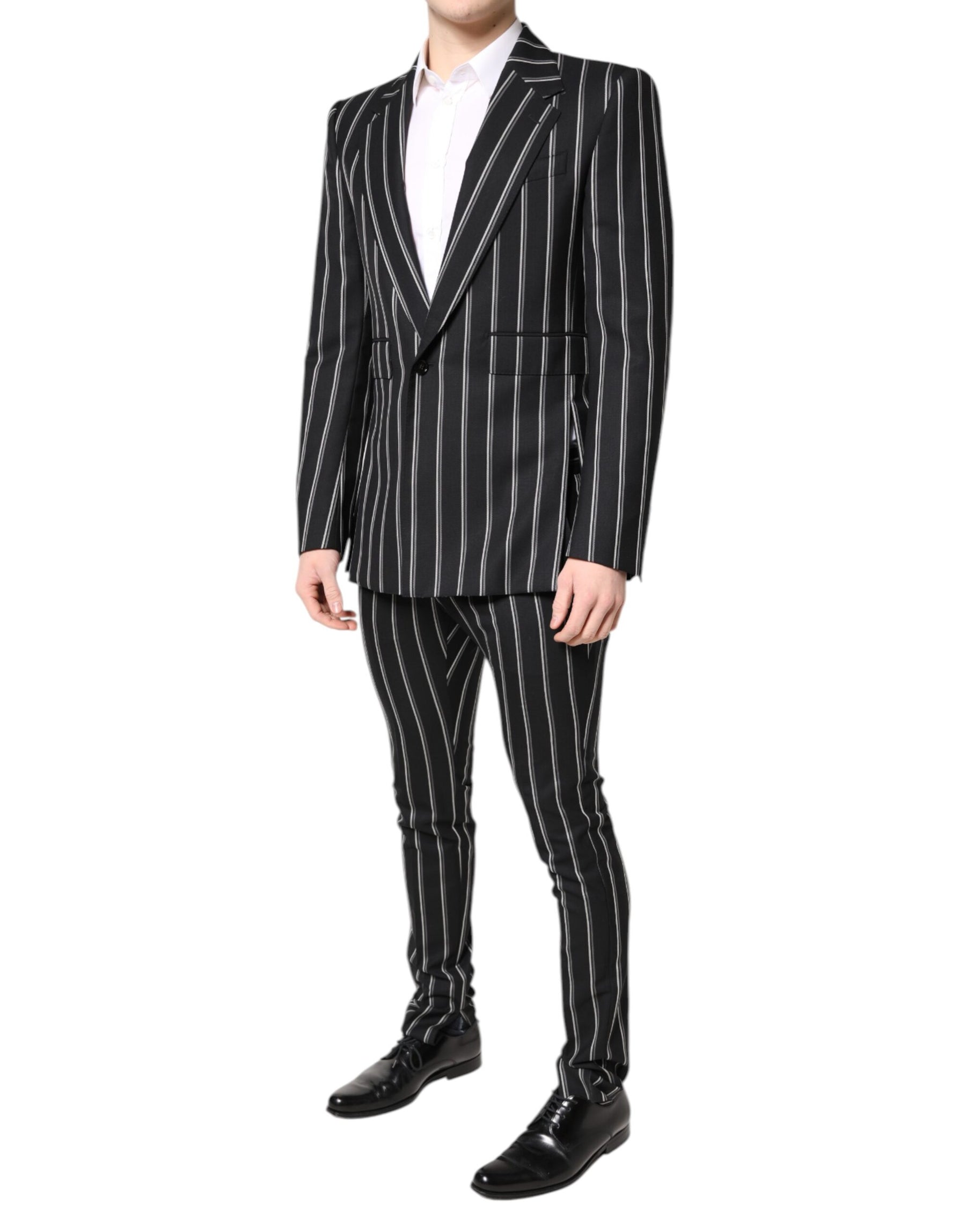 Dolce & Gabbana Black Striped SICILIA Formal 2 Piece Suit | Regal Royce