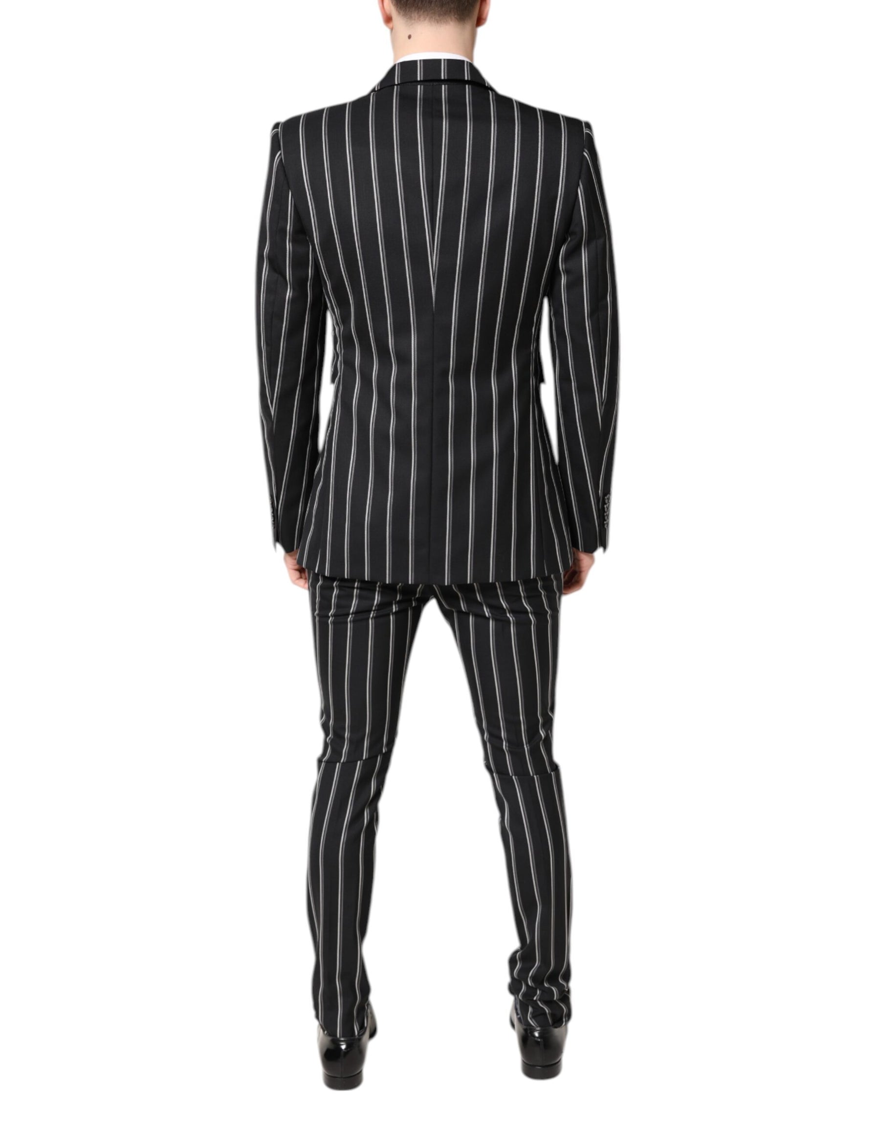 Dolce & Gabbana Black Striped SICILIA Formal 2 Piece Suit | Regal Royce