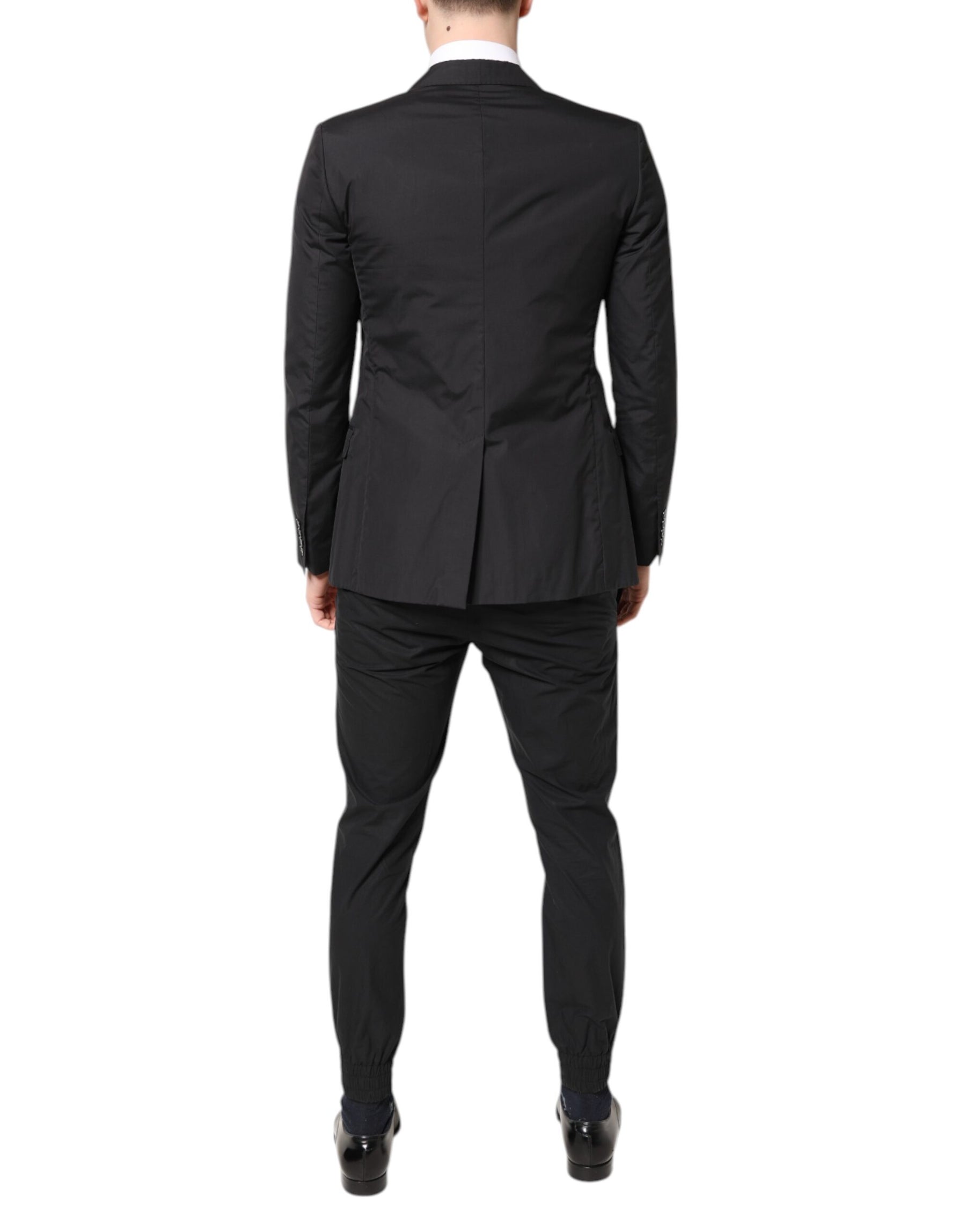 Dolce & Gabbana Black Cotton TAORMINA Formal 2 Piece Suit | Regal Royce