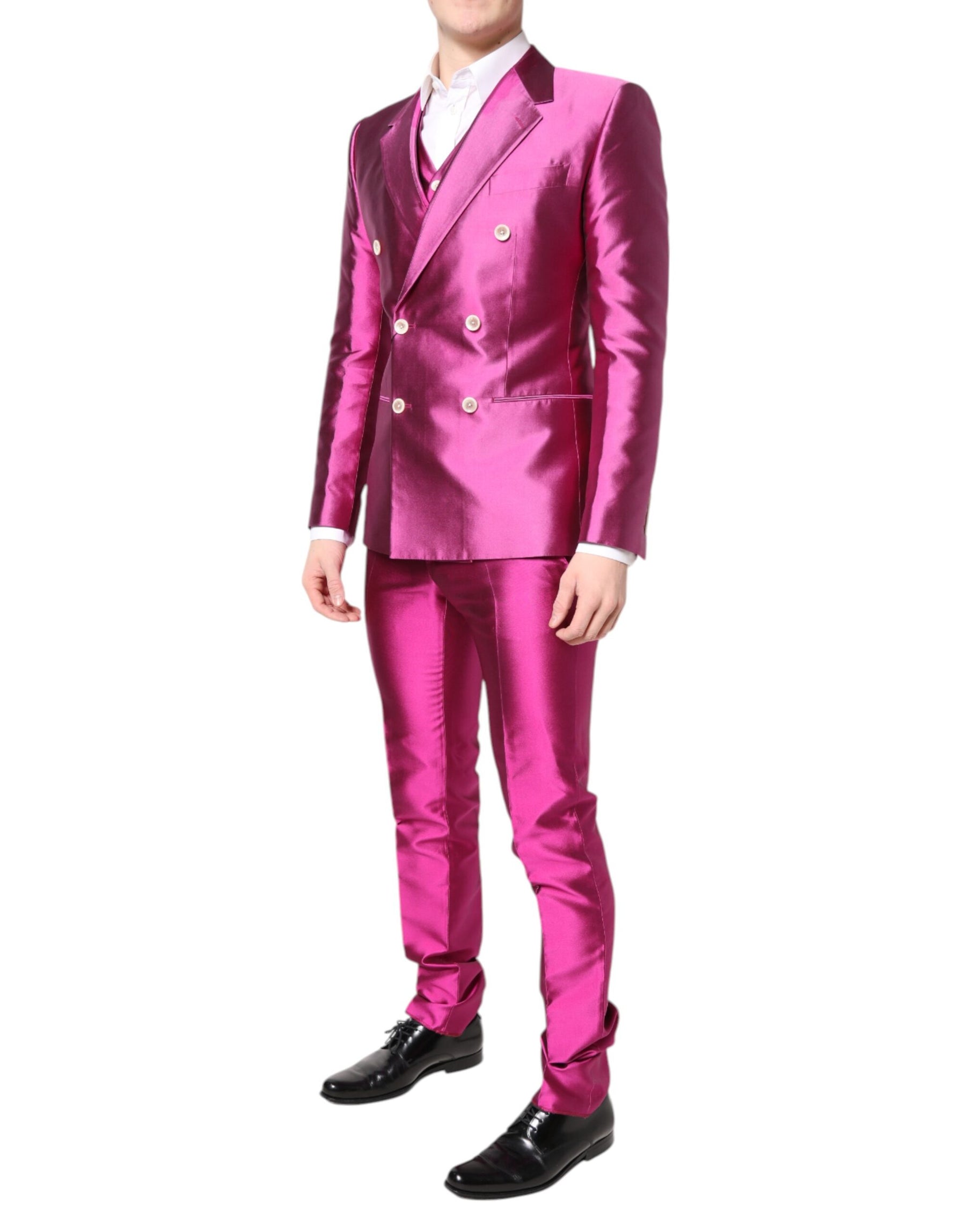 Dolce & Gabbana Pink SICILIA Double Breasted 3 Piece Suit | Regal Royce