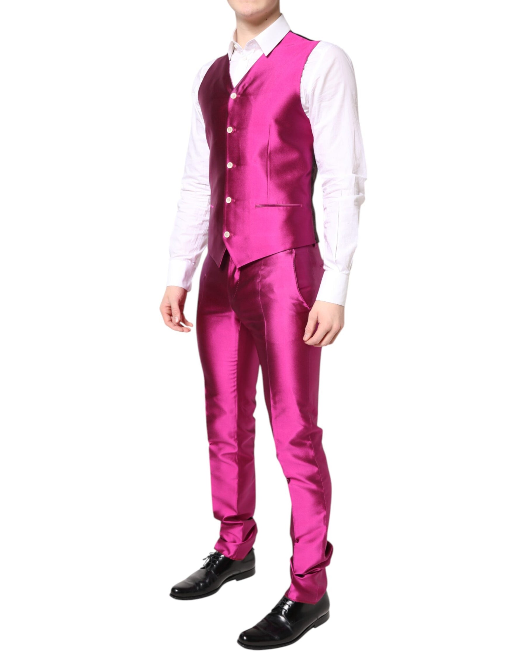 Dolce & Gabbana Pink SICILIA Double Breasted 3 Piece Suit | Regal Royce