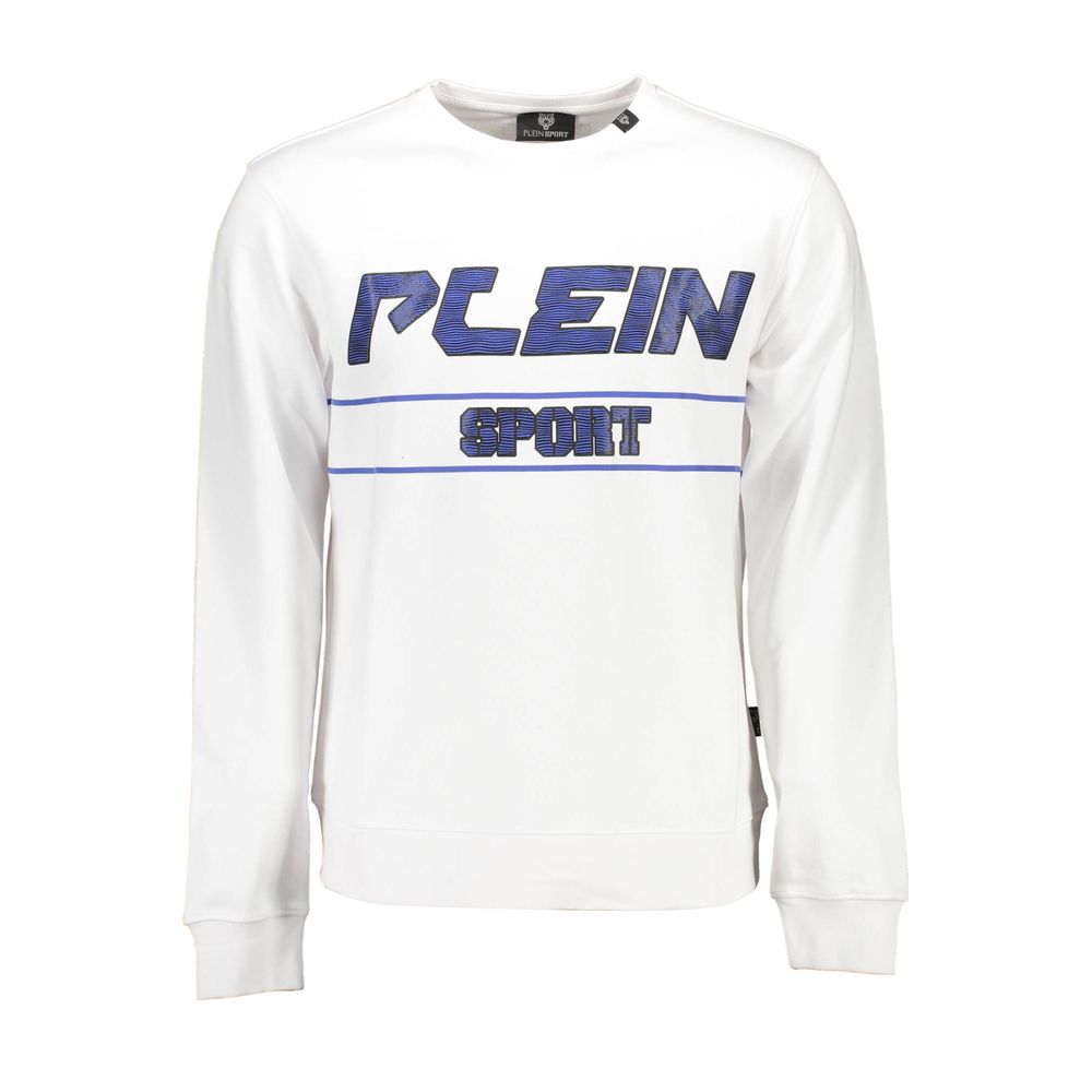 Plein Sport White Cotton Men Sweater | Regal Royce
