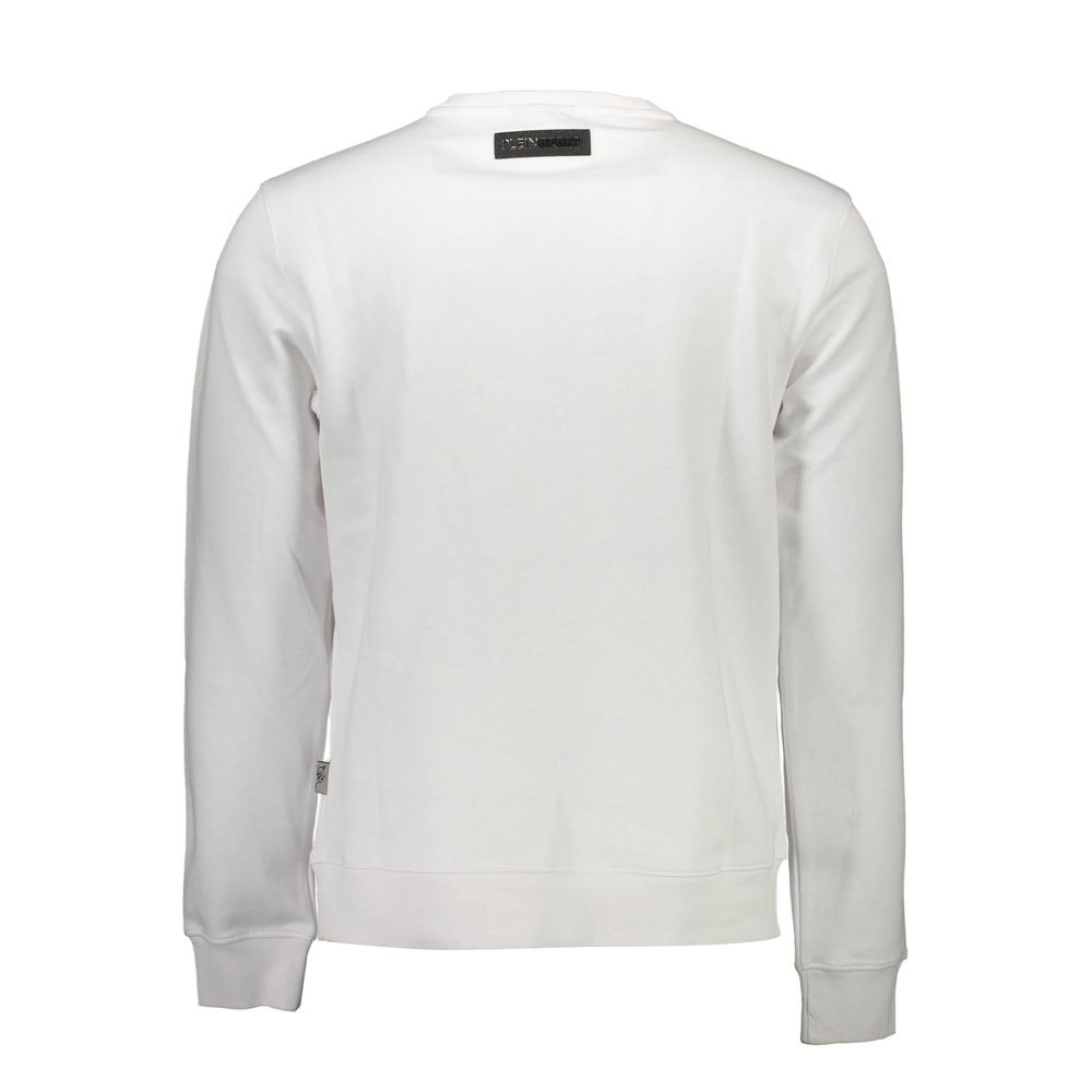 Plein Sport White Cotton Men Sweater | Regal Royce
