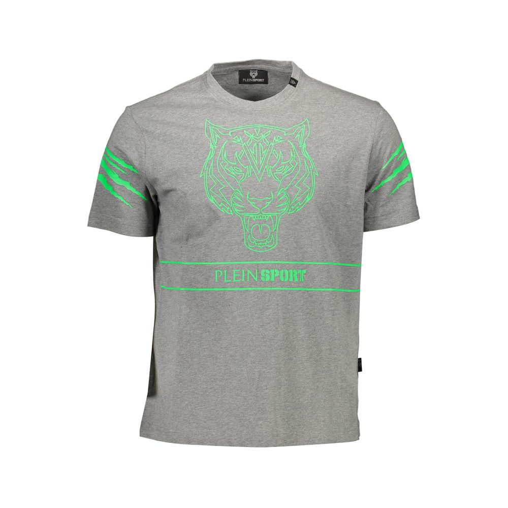 Plein Sport Grigio Cotton Men T-Shirt | Regal Royce