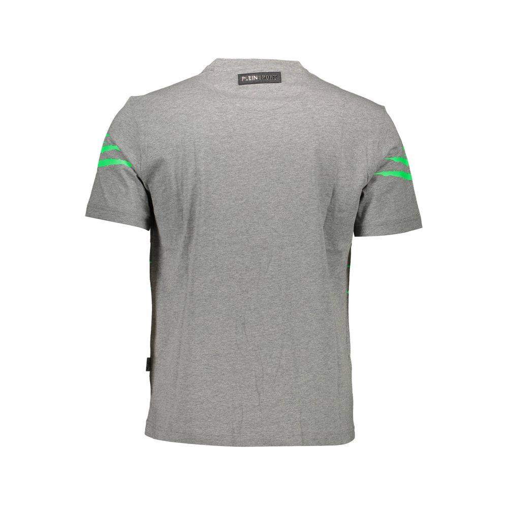 Plein Sport Grigio Cotton Men T-Shirt | Regal Royce