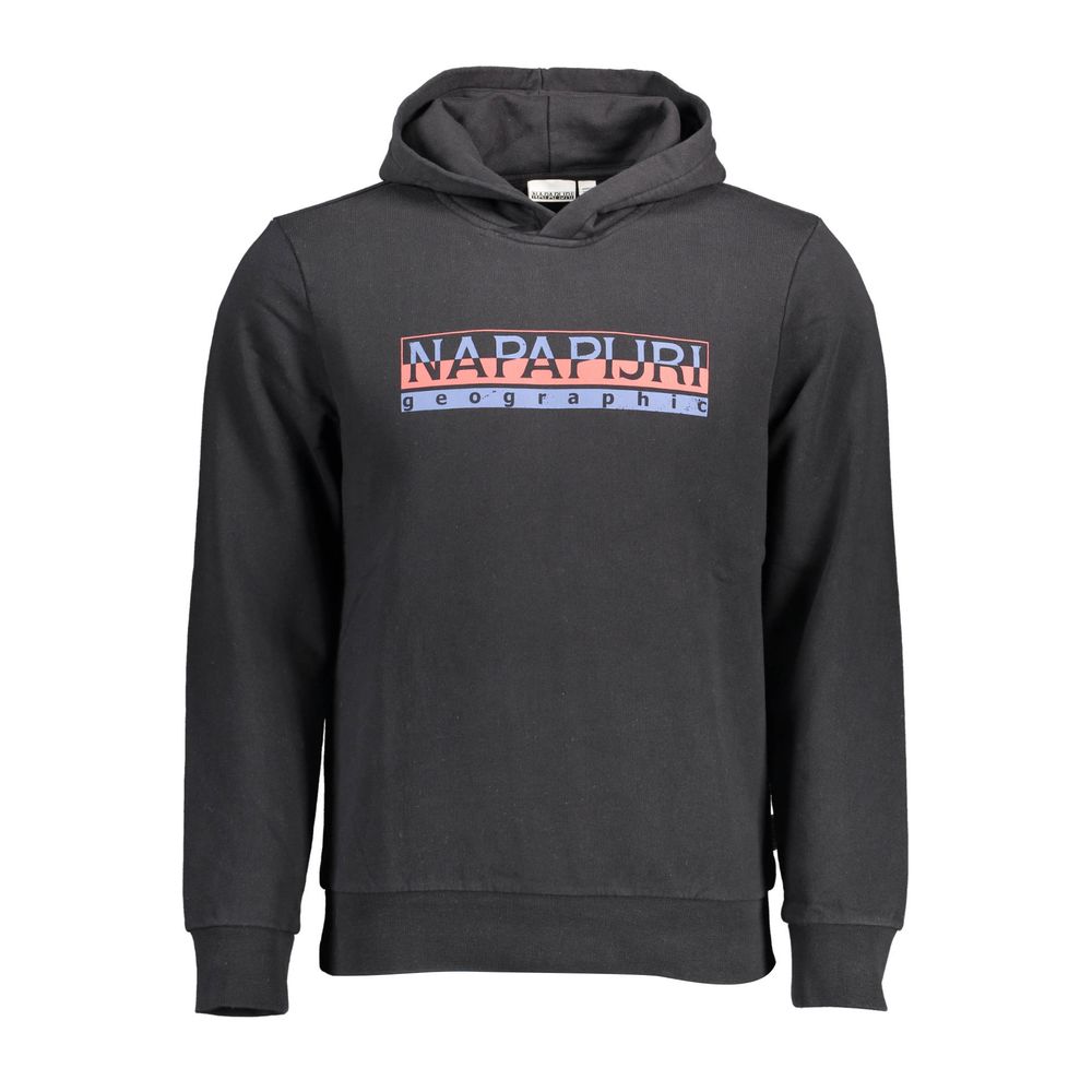 Napapijri Black Cotton Men Hoodie | Regal Royce