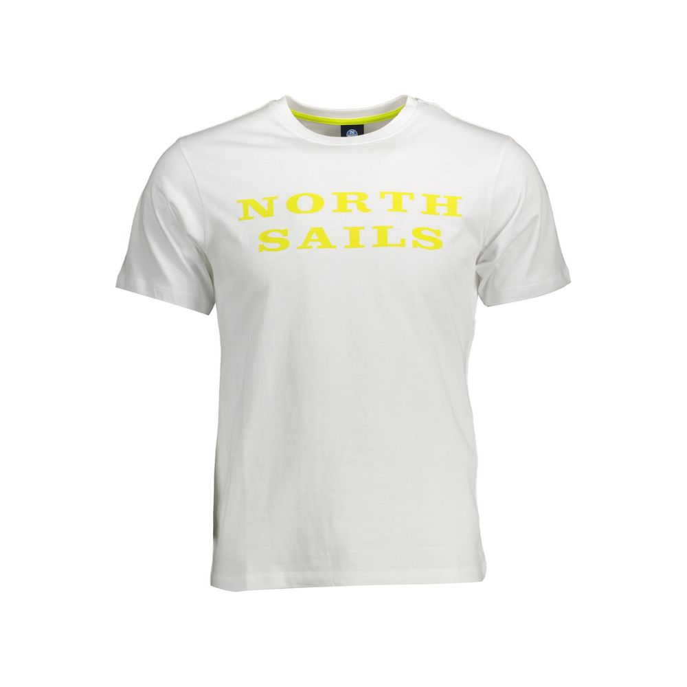 North Sails White Cotton Men T-Shirt | Regal Royce