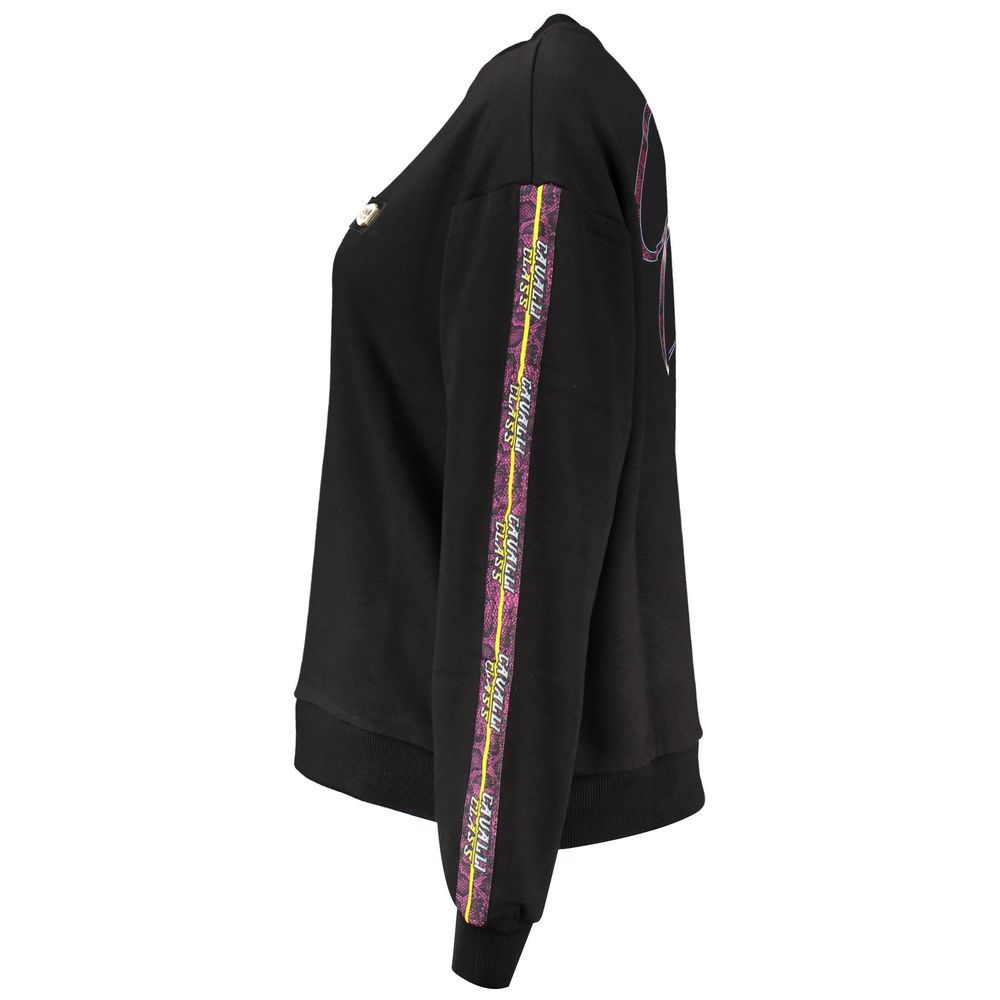 Cavalli Class Black Cotton Women Sweatshirt | Regal Royce