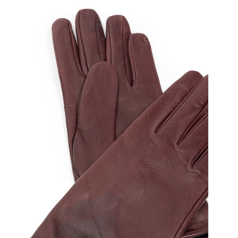 Dolce & Gabbana Burgundy Leather Gloves | Regal Royce