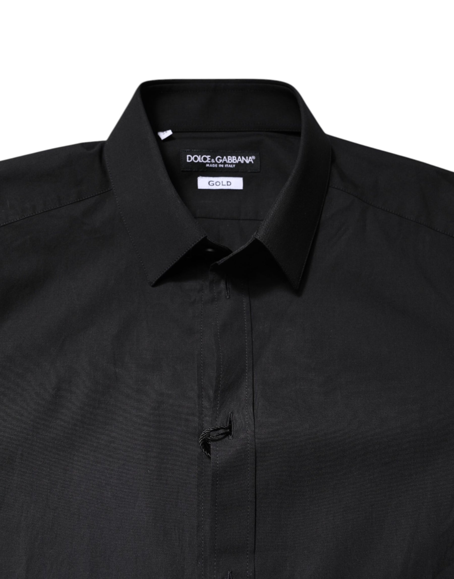 Dolce & Gabbana Black GOLD Cotton Dress Formal Shirt | Regal Royce