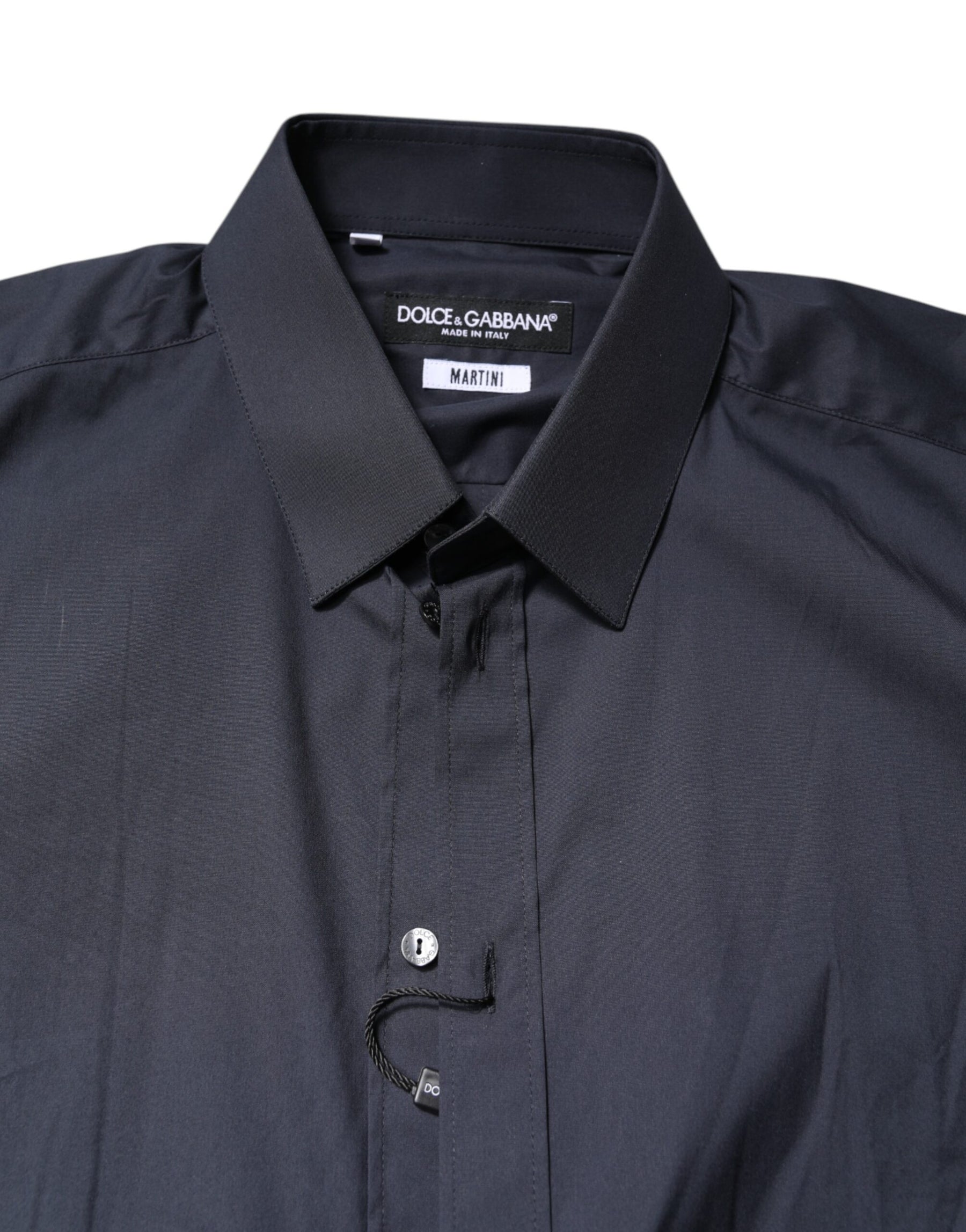 Dolce & Gabbana Dark Blue MARTINI Cotton Dress Formal Shirt | Regal Royce