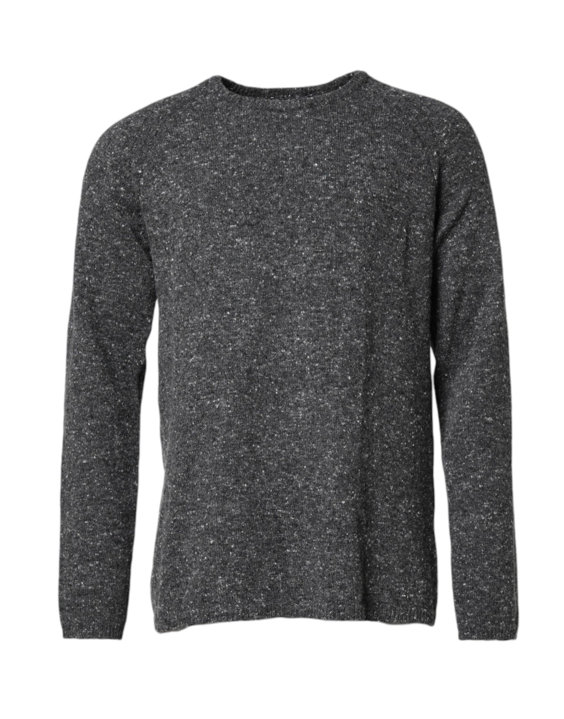 Dolce & Gabbana Gray Wool Knitted Round Neck Pullover Sweater | Regal Royce
