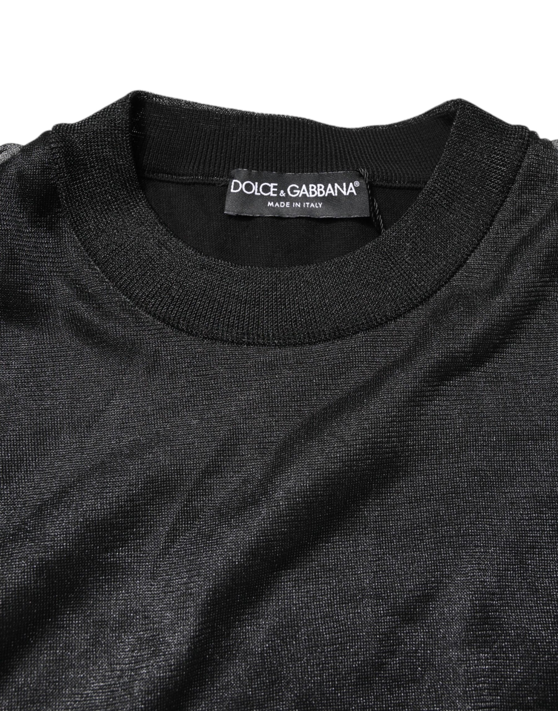 Dolce & Gabbana Black Logo Knitted Crewneck Pullover Sweater | Regal Royce