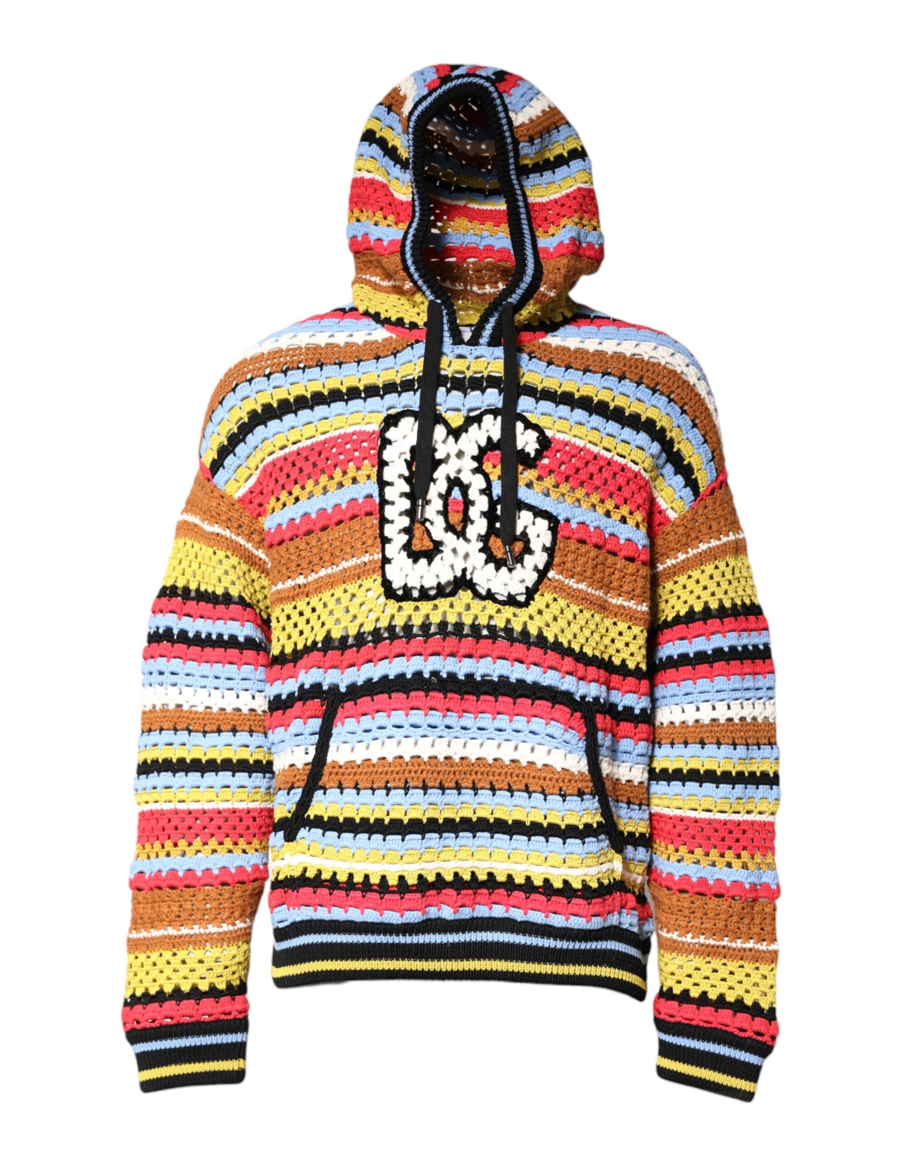 Dolce & Gabbana Multicolor Cotton Hooded Pullover Sweater | Regal Royce