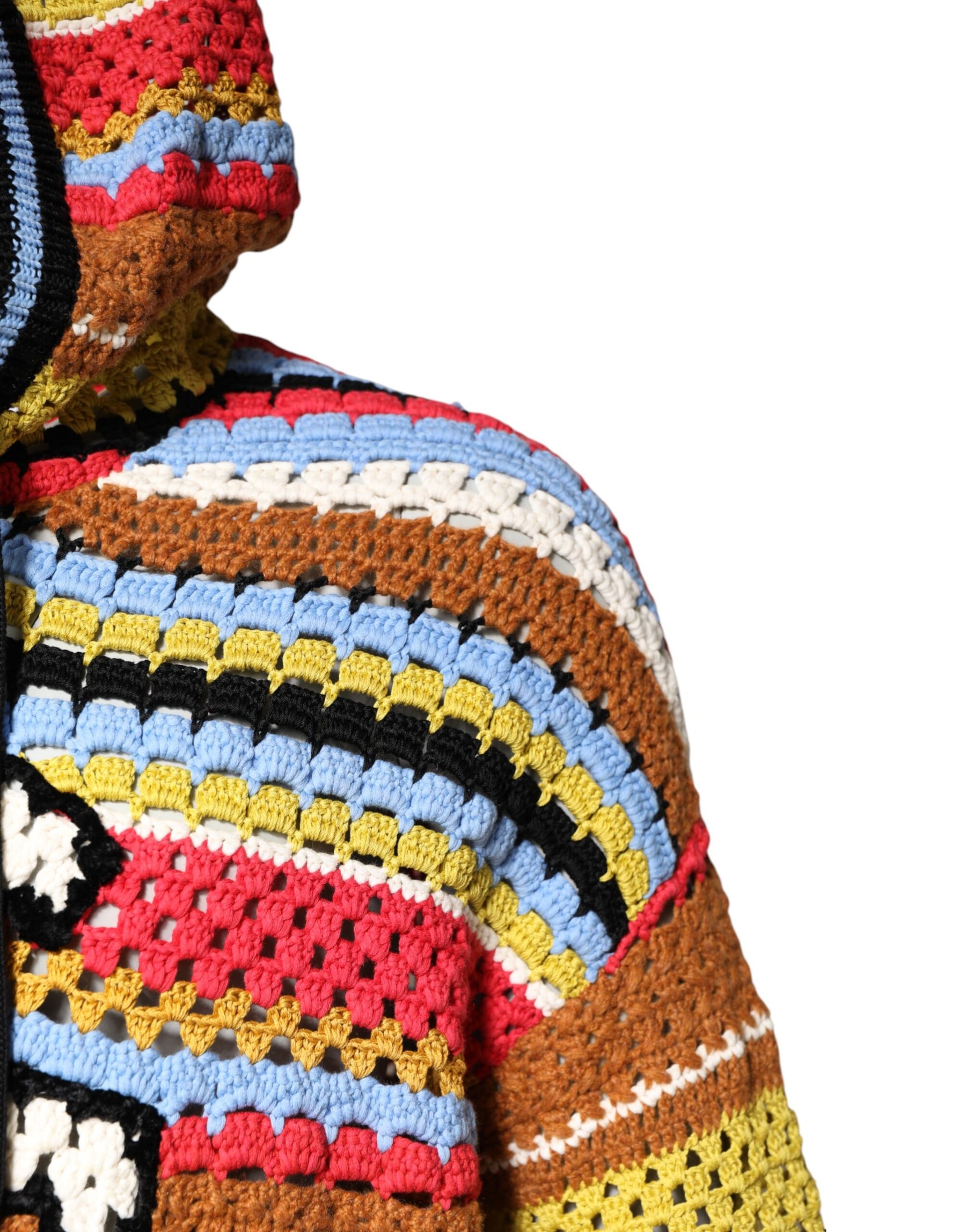 Dolce & Gabbana Multicolor Cotton Hooded Pullover Sweater | Regal Royce