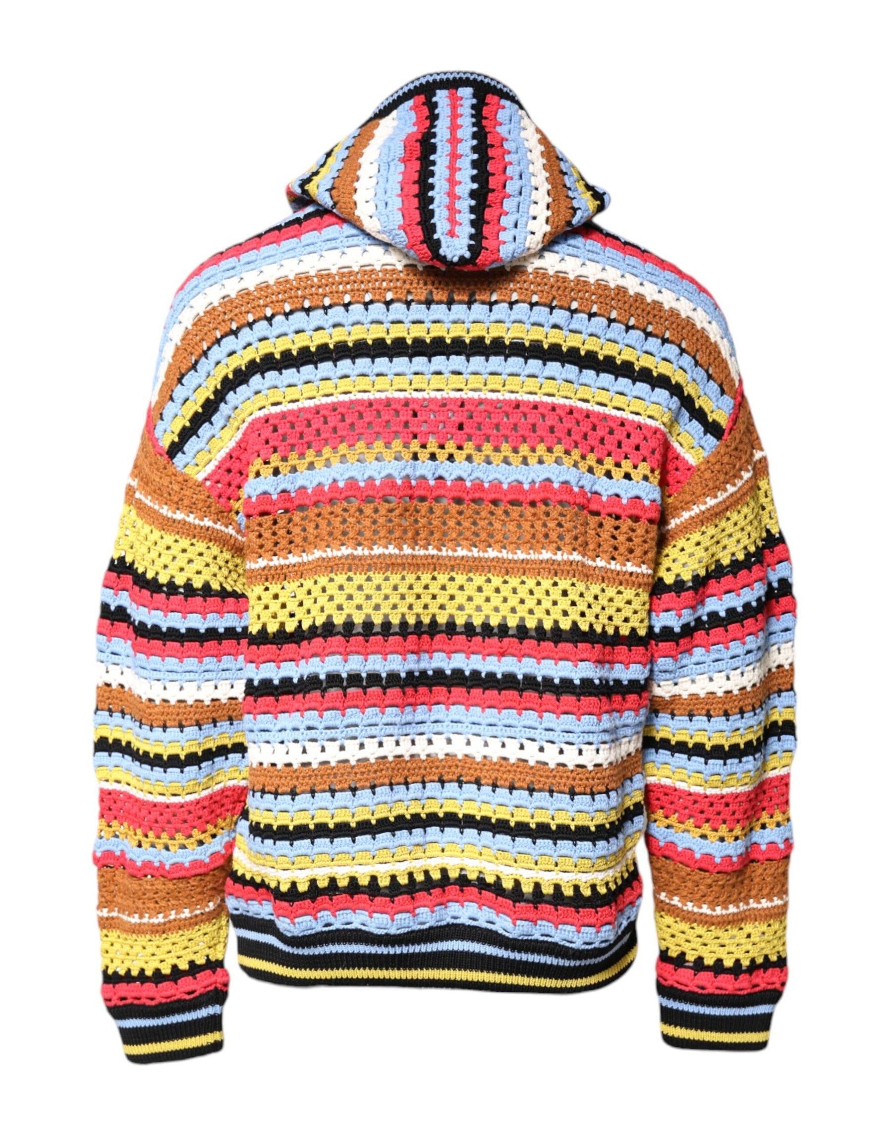 Dolce & Gabbana Multicolor Cotton Hooded Pullover Sweater | Regal Royce