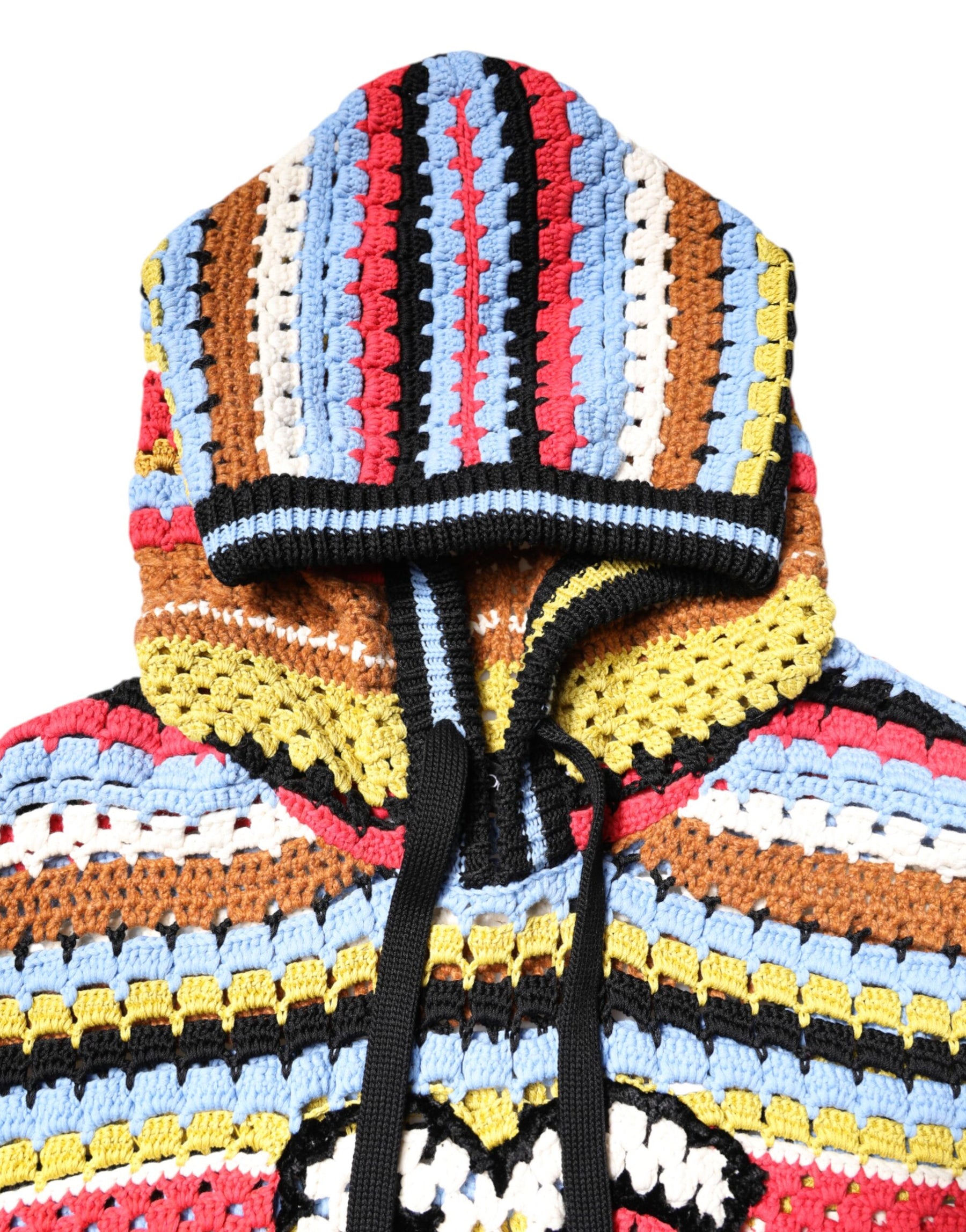 Dolce & Gabbana Multicolor Cotton Hooded Pullover Sweater | Regal Royce